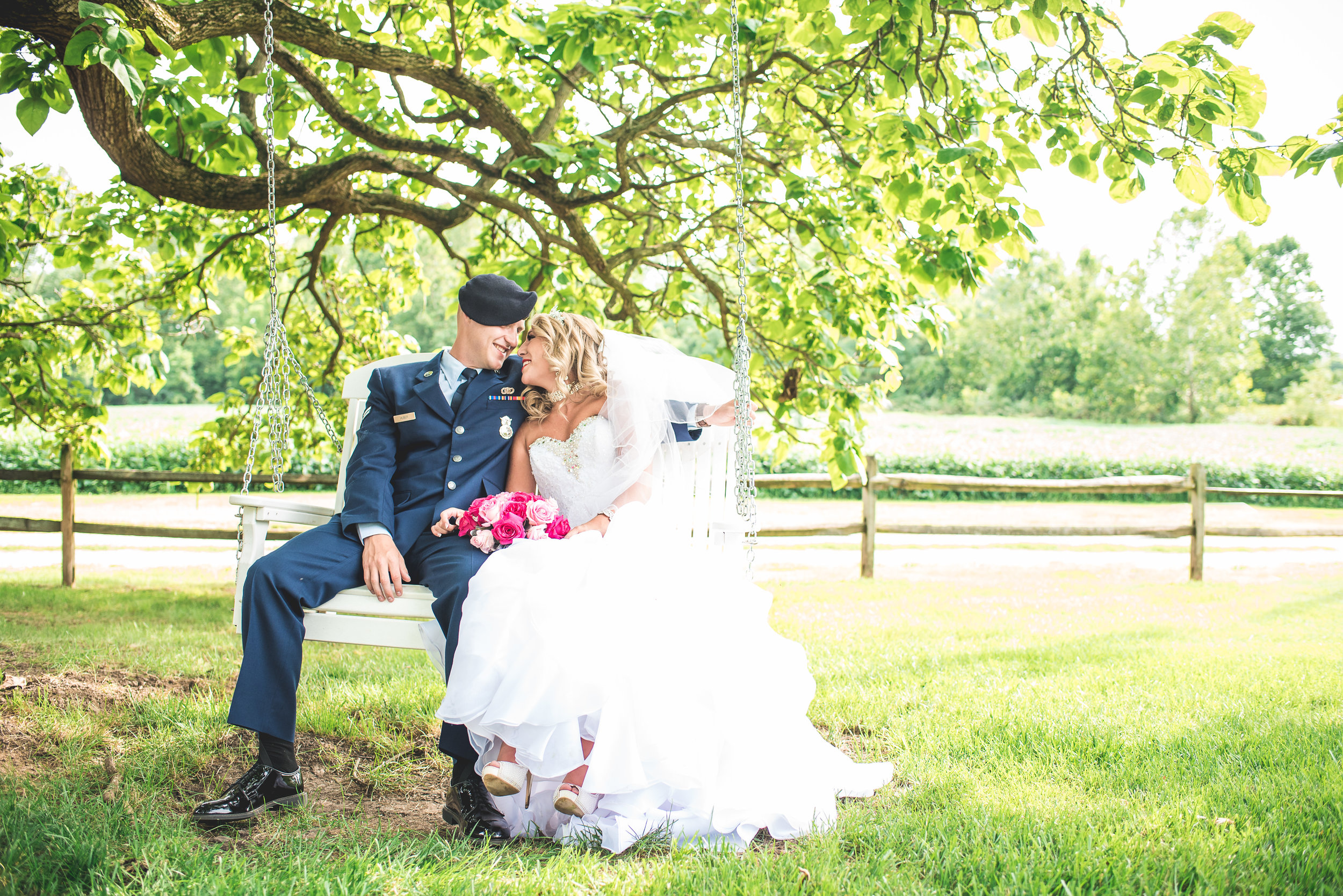 Columbus Ohio Wedding Photographer | Bride and groom in swing