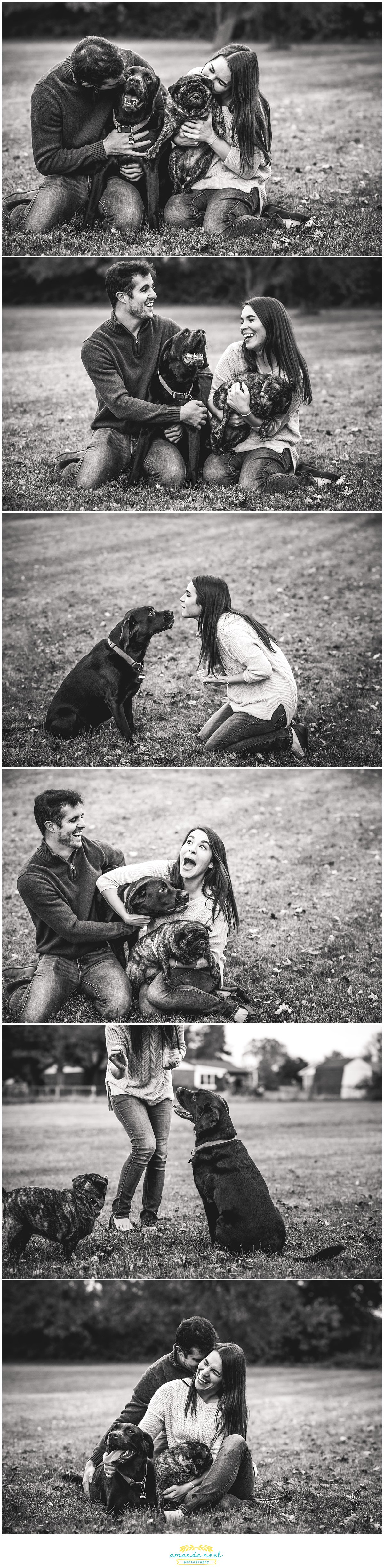 Columbus-Ohio-emotive-couple-portraits-with-dogs-black-and-white