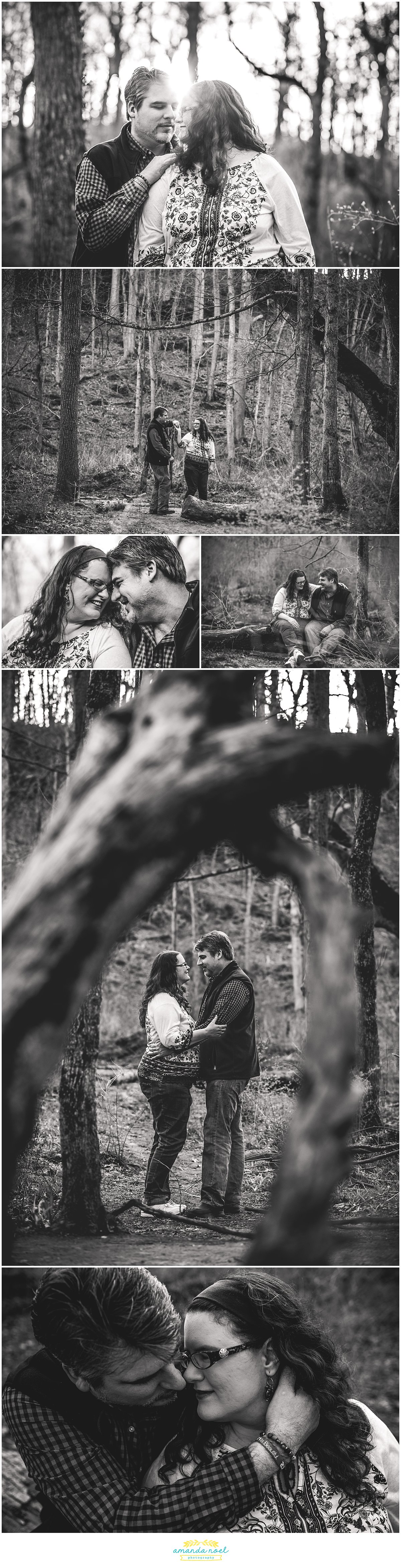 Dayton Wedding photographer | romantic black and white engagement photos in Glen Helen | Amanda Noel Photography