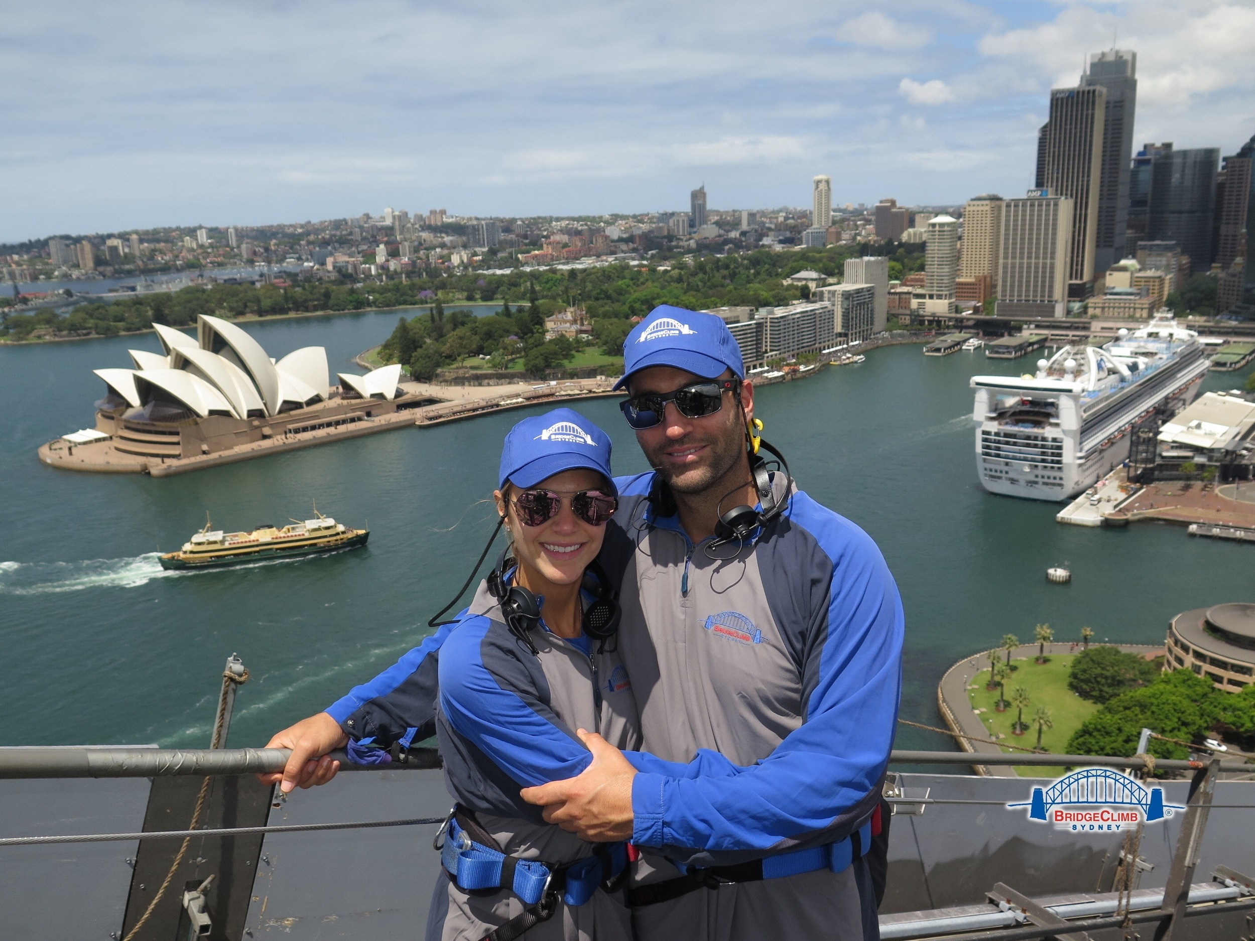 View from the Harbour Bridge! To the left in the background is the Sydney Opera House.