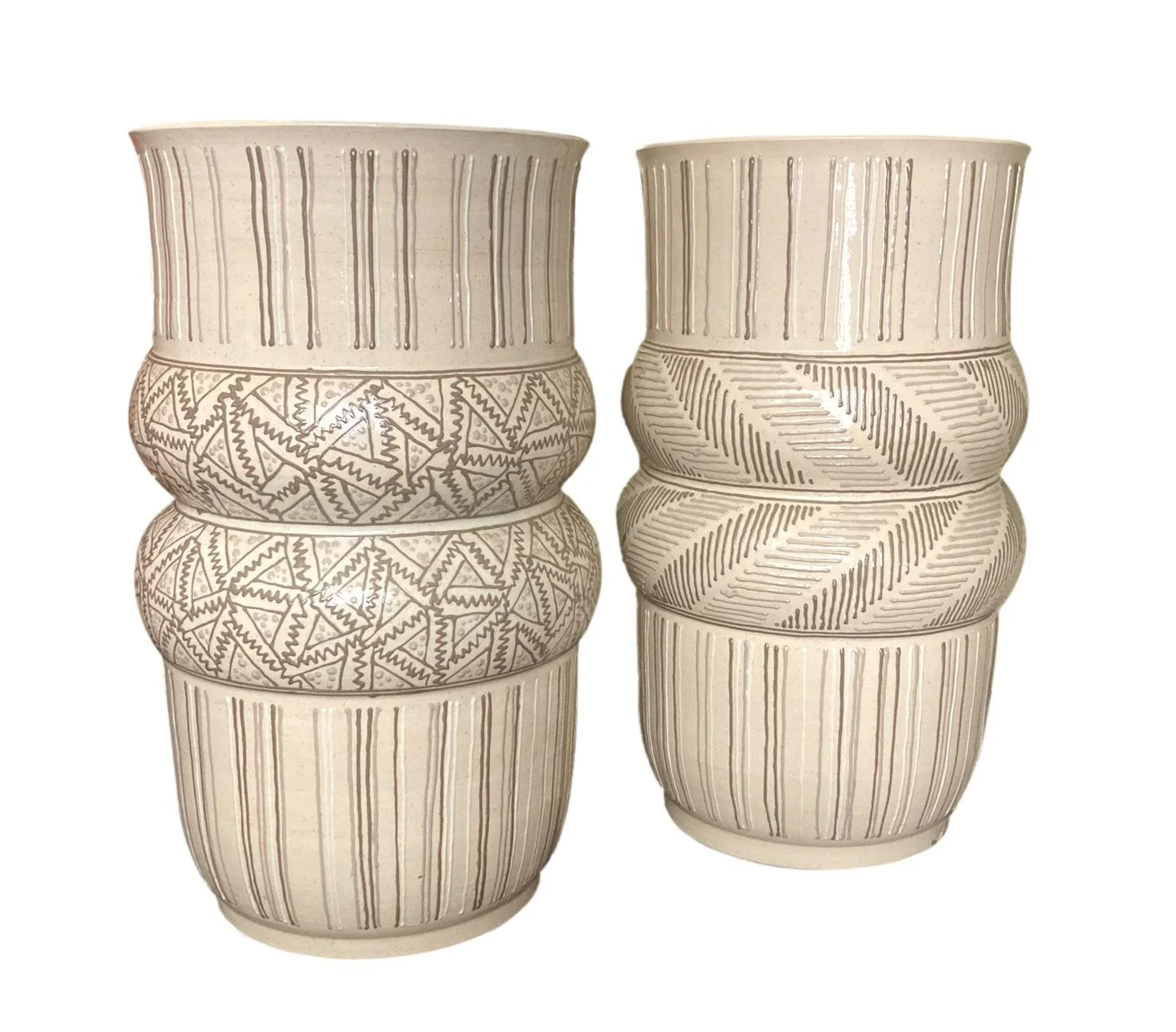 Large Pair Roy Hamilton Studio Pottery Ceramic Vases.jpeg