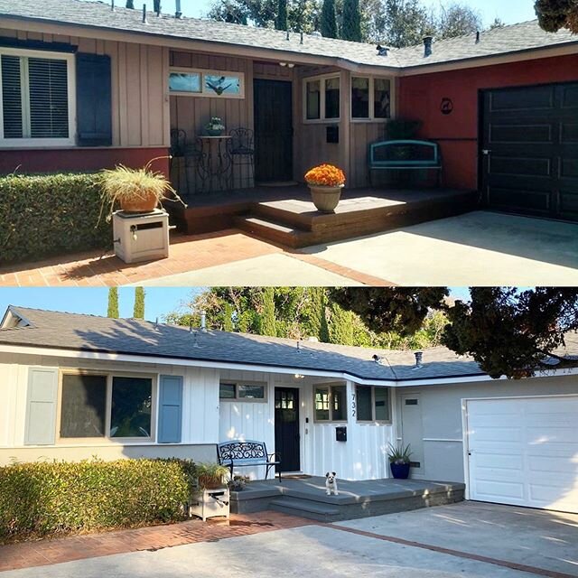 I LOVE what paint can do to update the exterior of a home. #beforeandafter #worldofcolorpainting #exteriorpainting #dunnedwards #anaheim