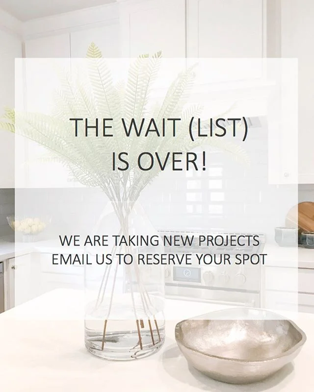 Hooray! We are so excited to be accepting new projects and can&rsquo;t wait to start transforming your home. Please email tammytrylko@gmail.com to schedule a complimentary consultation.