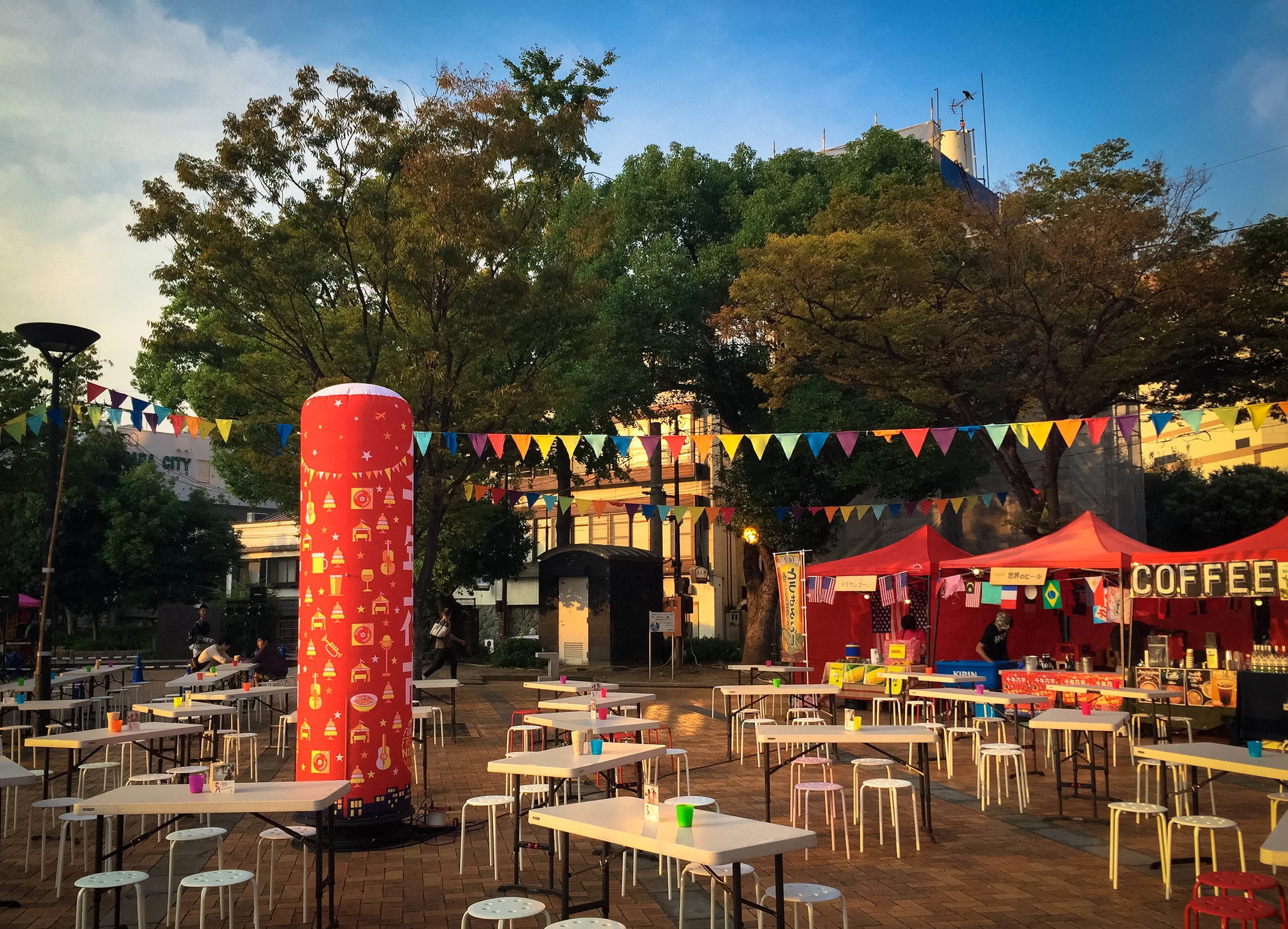 And a bonus random international food festival being set up because WHY NOT, Fukuoka. Why not. 