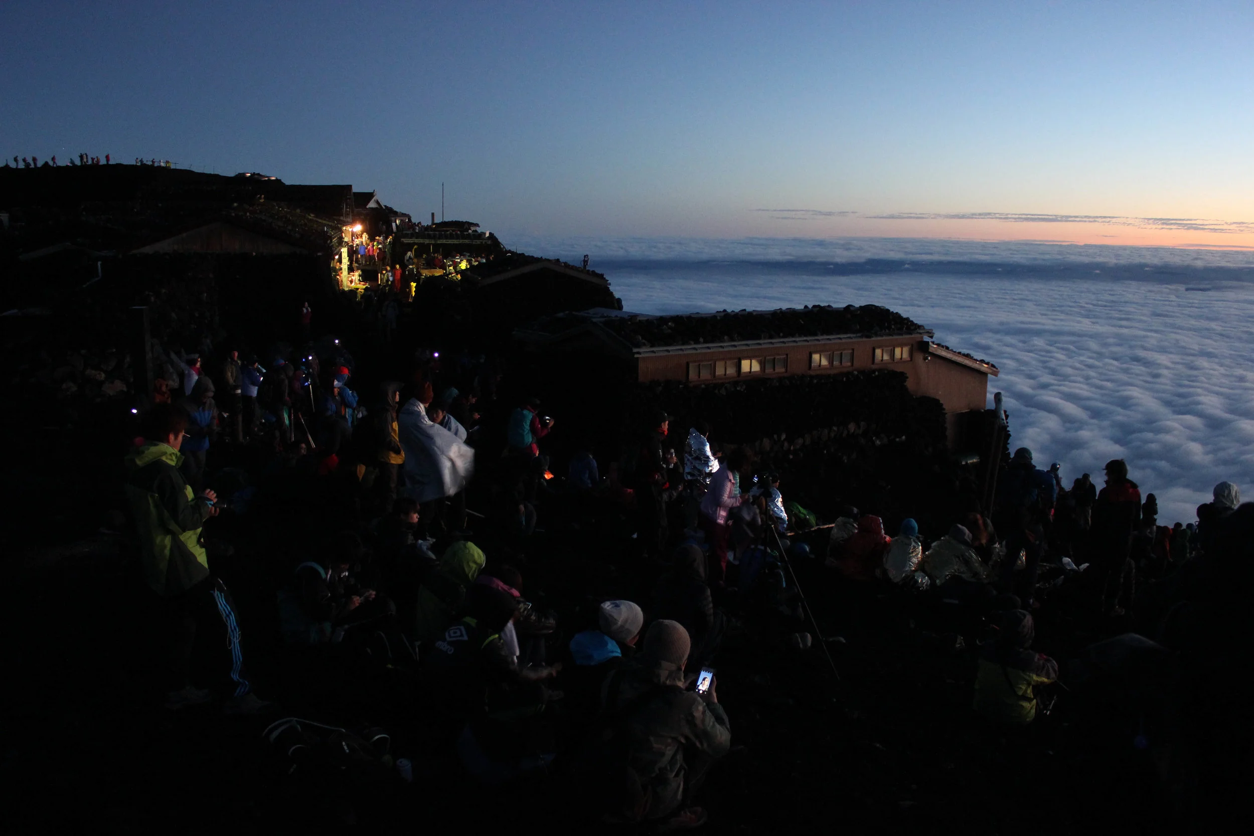 Top of the mountain waiting for sunrise. 