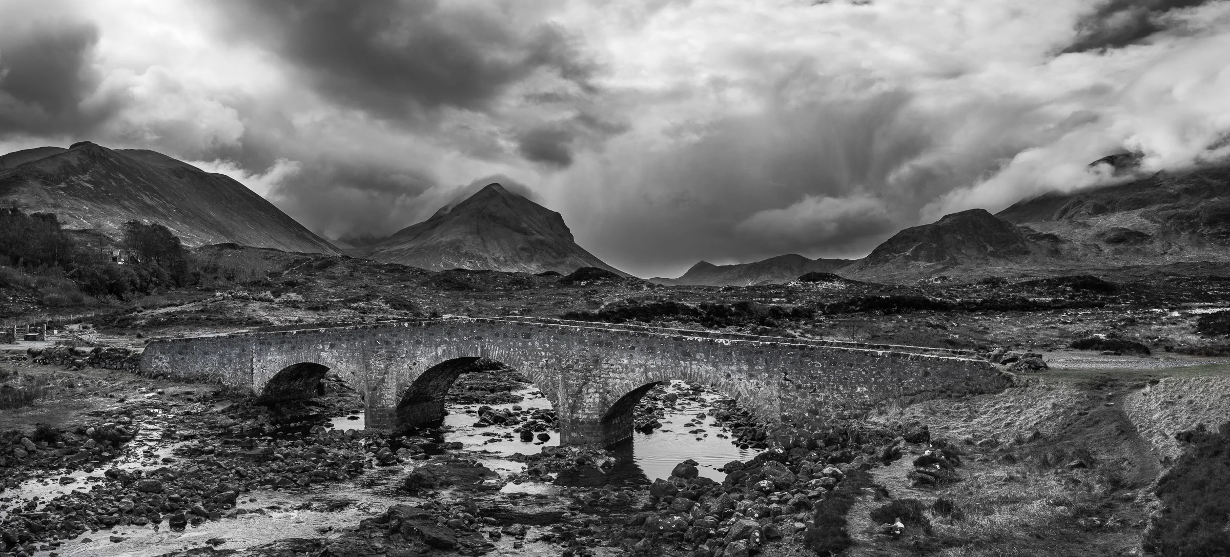 Sligachan Bridge and Mountains - Isle of Skye
