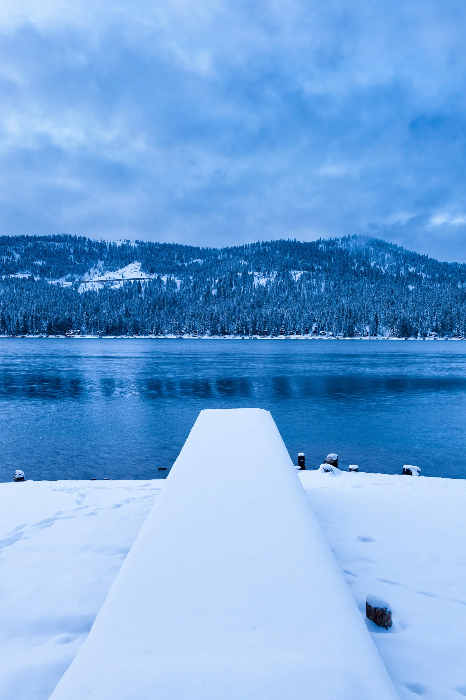 Donner Lake Pier After the Snow