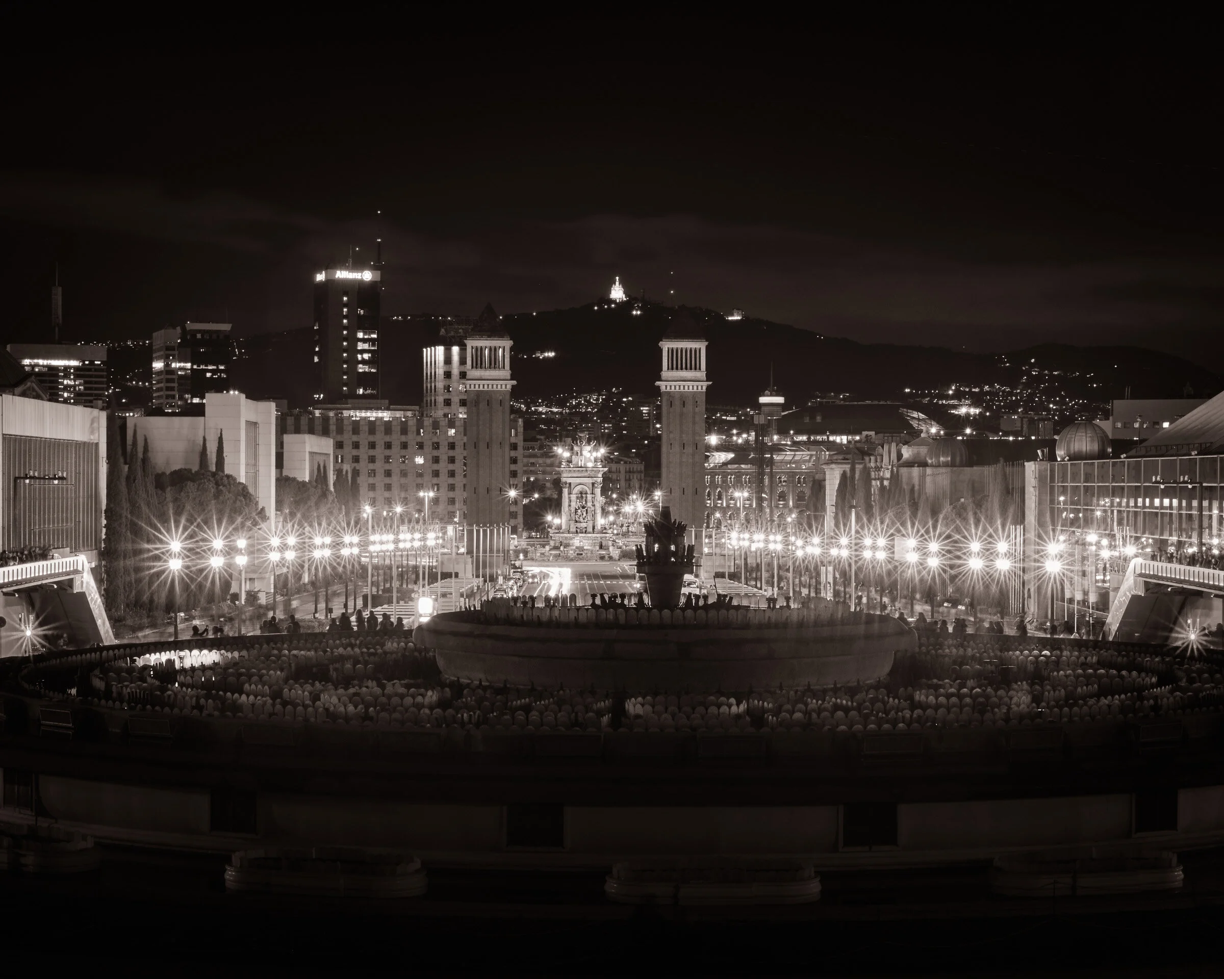 Looking Down on the Placa d'Espanya from the Montjuic Fountain