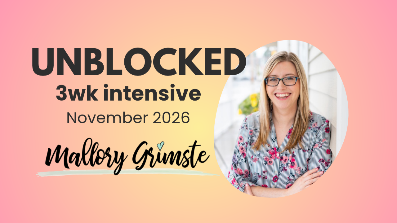 Unblocked group pilot for therapists with Mallory Grimste, LCSW, November 2026