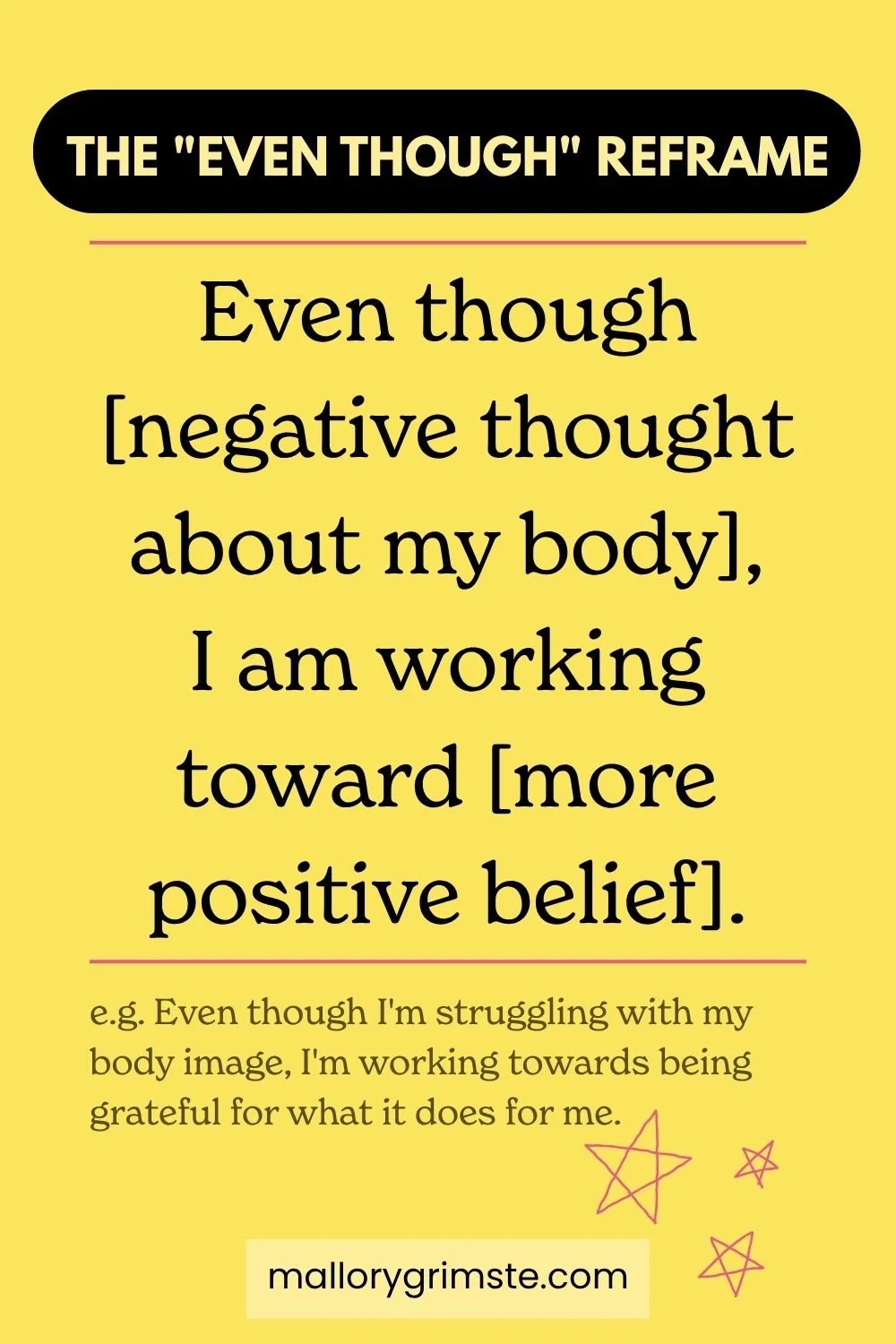 The "even though" reframe — a therapist-approved affirmation technique for teens struggling with body image