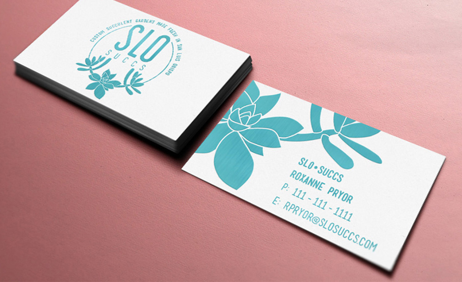 She wanted to expand her business and needed better representation. Initially I used one single kind of succulent to create a more "stamp" friendly shape.