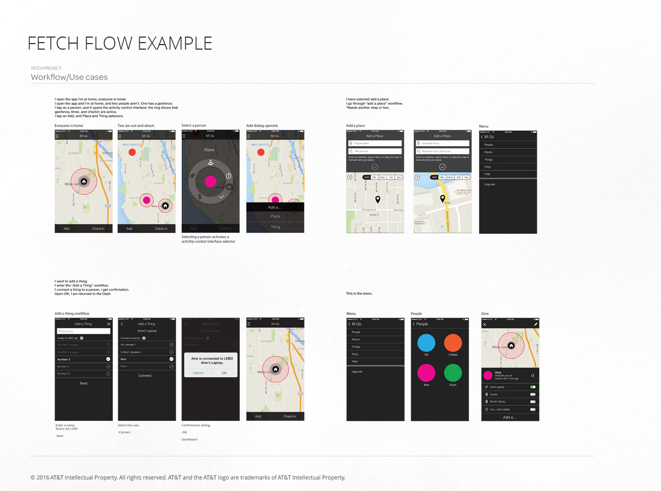 The Fetch project was more of a design thinking effort. The idea was how to take two separate waning products and leverage their underlying technology and create a new viable app. The most similar product in market is Life360.