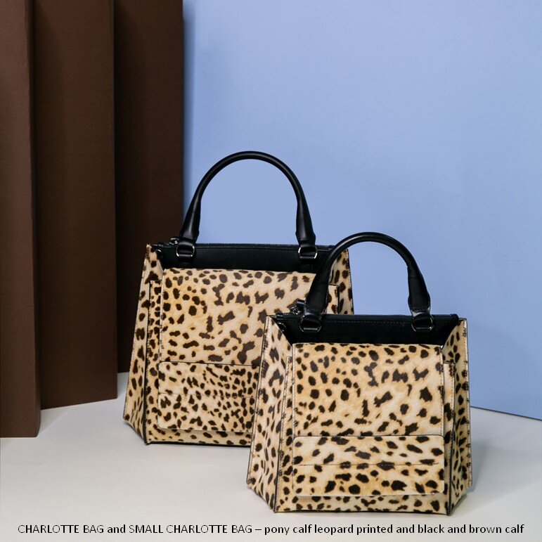 19 CHARLOTTE BAG and SMALL CHARLOTTE BAG – pony calf leopard printed and black and brown calf.jpg