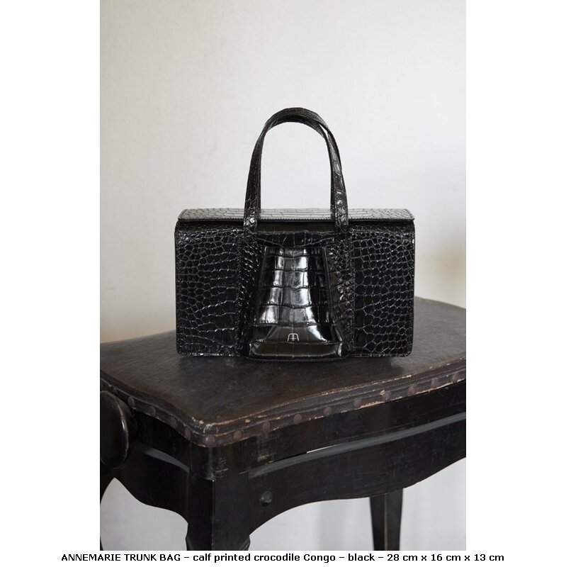 04 - ANNEMARIE TRUNK BAG – calf printed crocodile Congo – black – 28 cm x 16 cm x 13 cm.jpg