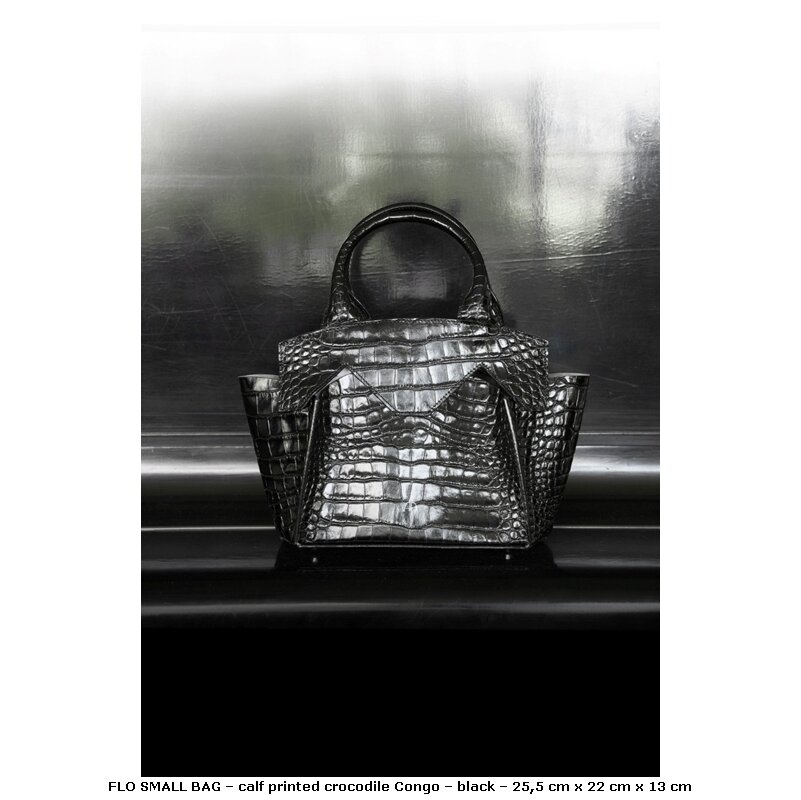 06 - FLO SMALL BAG – calf printed crocodile Congo – black – 25,5 cm x 22 cm x 13 cm.jpg
