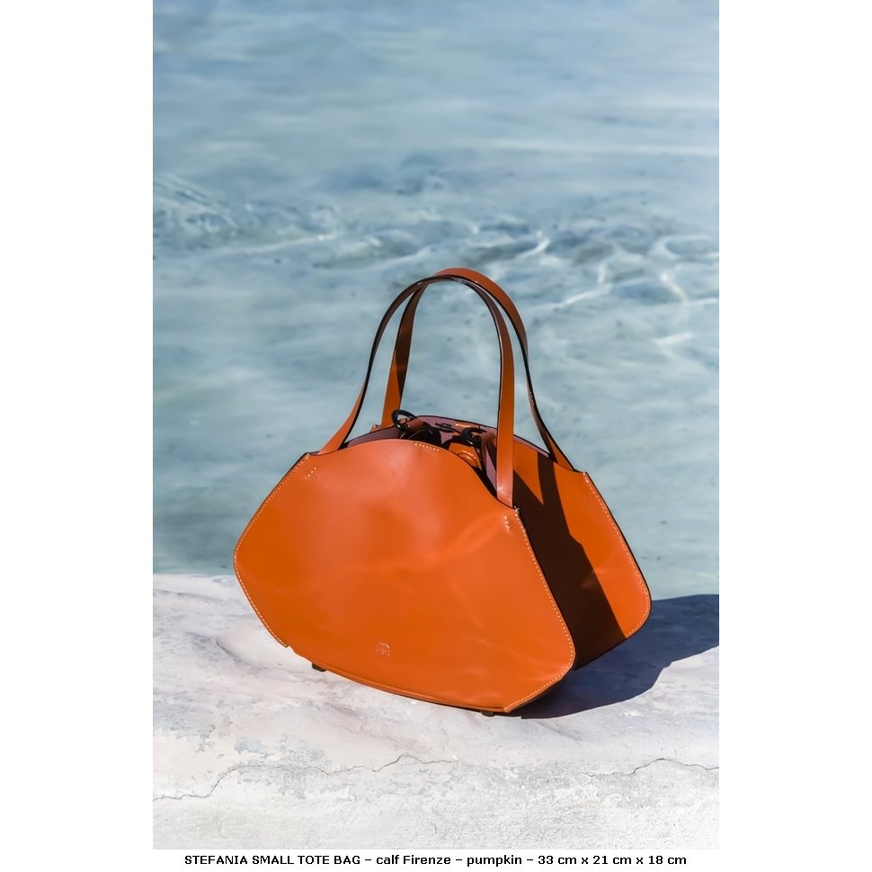 17 - STEFANIA SMALL TOTE BAG – calf Firenze – pumpkin – 33 cm x 21 cm x 18 cm.jpg