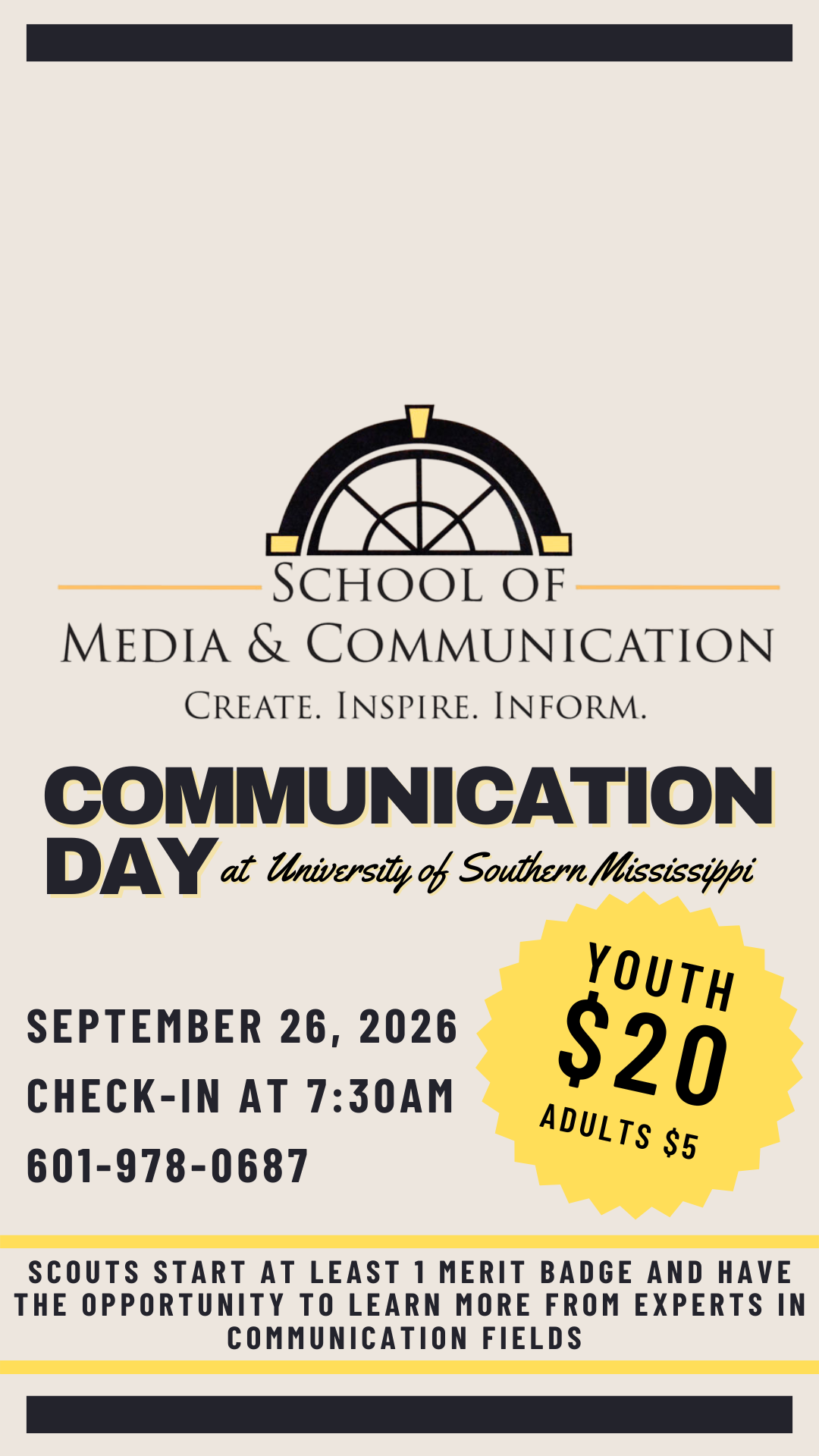 Communication Day at USM (Fall Merit Badge Day)