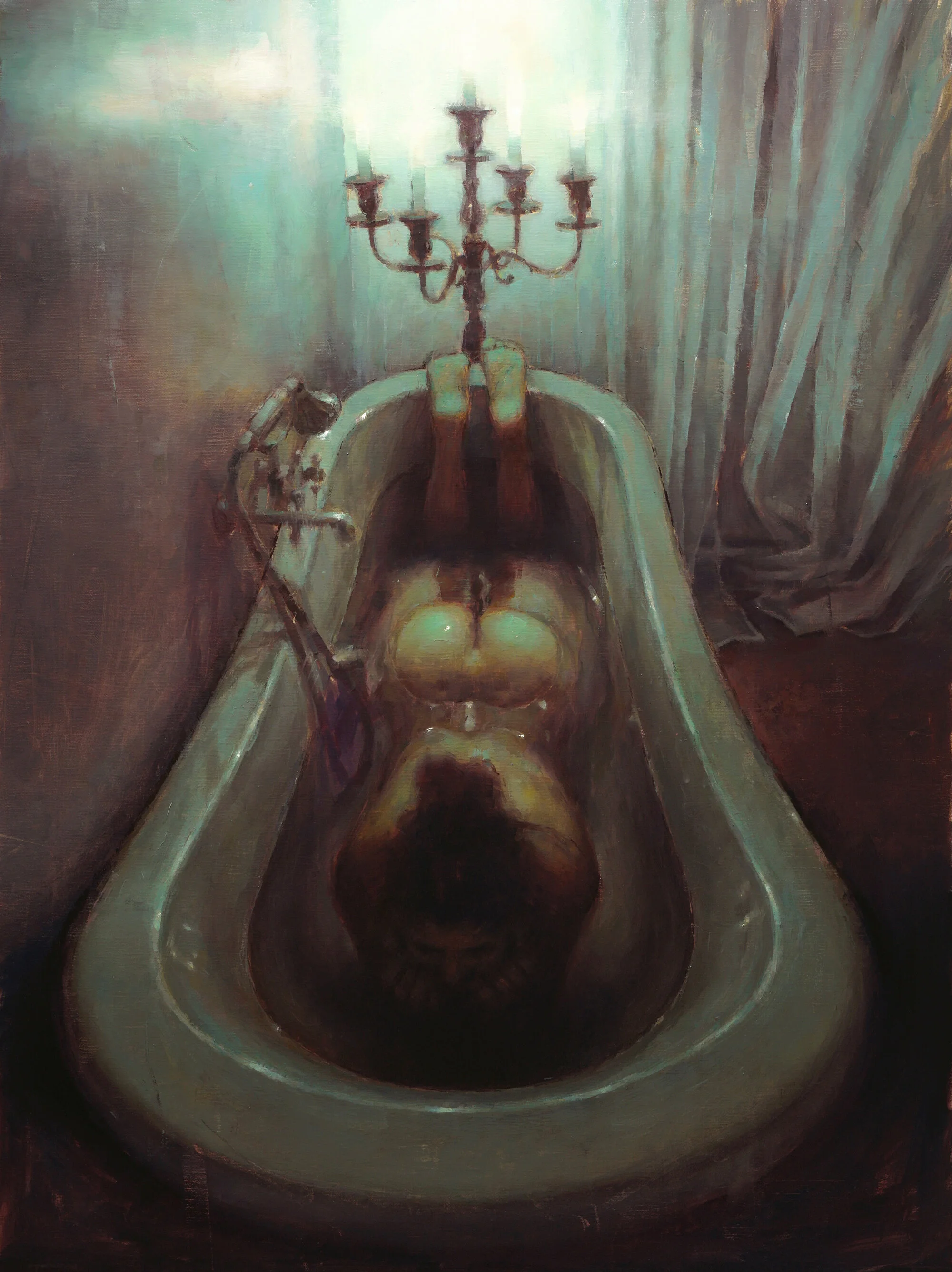 Queen in the bathtub-45-61cm-Oil on Linen-2019.jpg