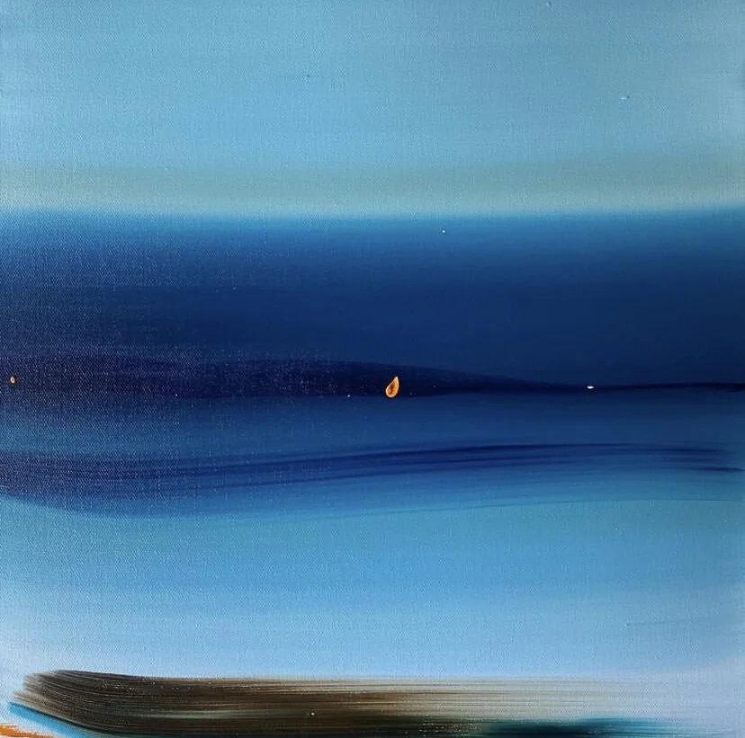 Camilla West_Midsummer Eve Bonfire Seascape June_olie på lærred_40 x 40 cm_2021_DKK 7.500.jpg