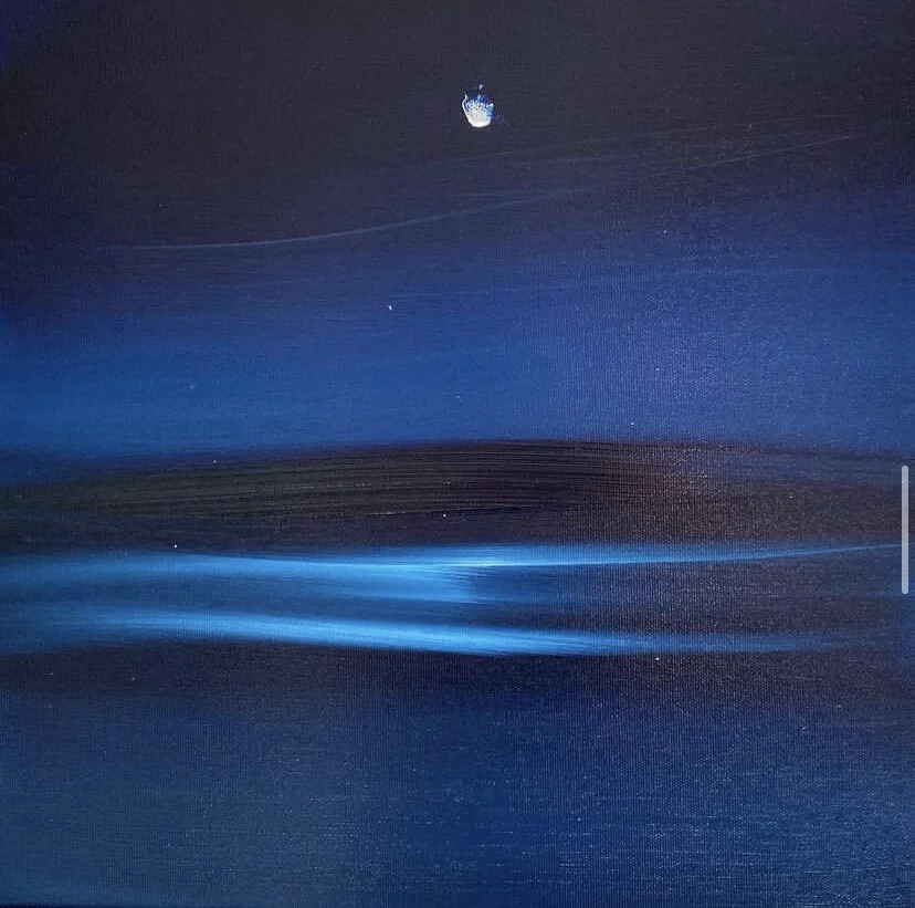 Camilla West_Seascape Night with Moon and Moonlight June_olie på lærred_40 x 40 cm_2021_DKK 7.500.jpg