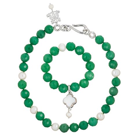 Bowerhaus Aventurine Necklace & Bracelet Set