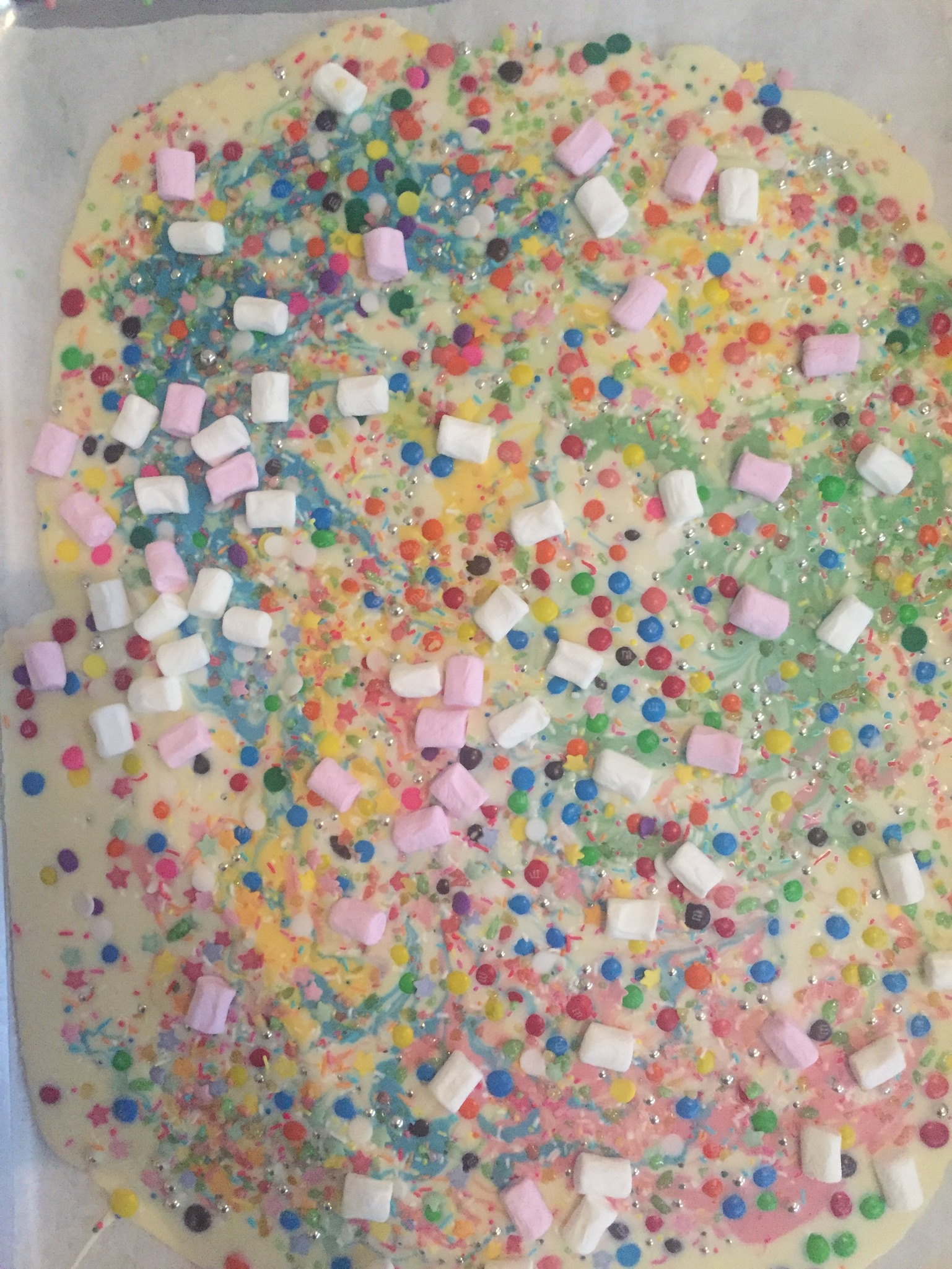 Unicorn Chocolate Bark for Neve's Rainbow Unicorn Themed Birthday Party