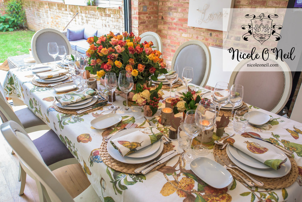 Autumn Inspired Table Setting, Simple Dinner Party Table Settings