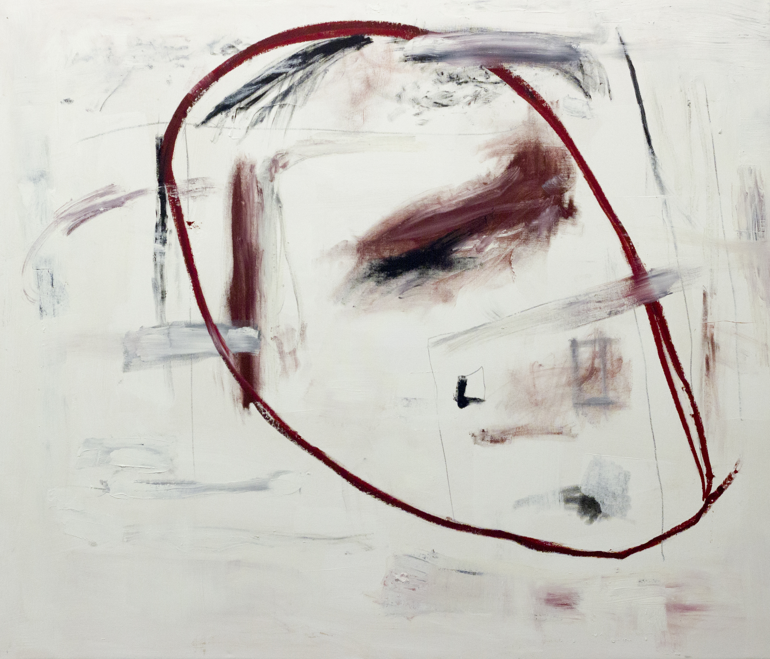   I in Myself in Another Person , 2015  54 x 64 Inches  Oil, Acrylic, Graphite, Charcoal, and Oil Stick on Canvas  Private Collection 