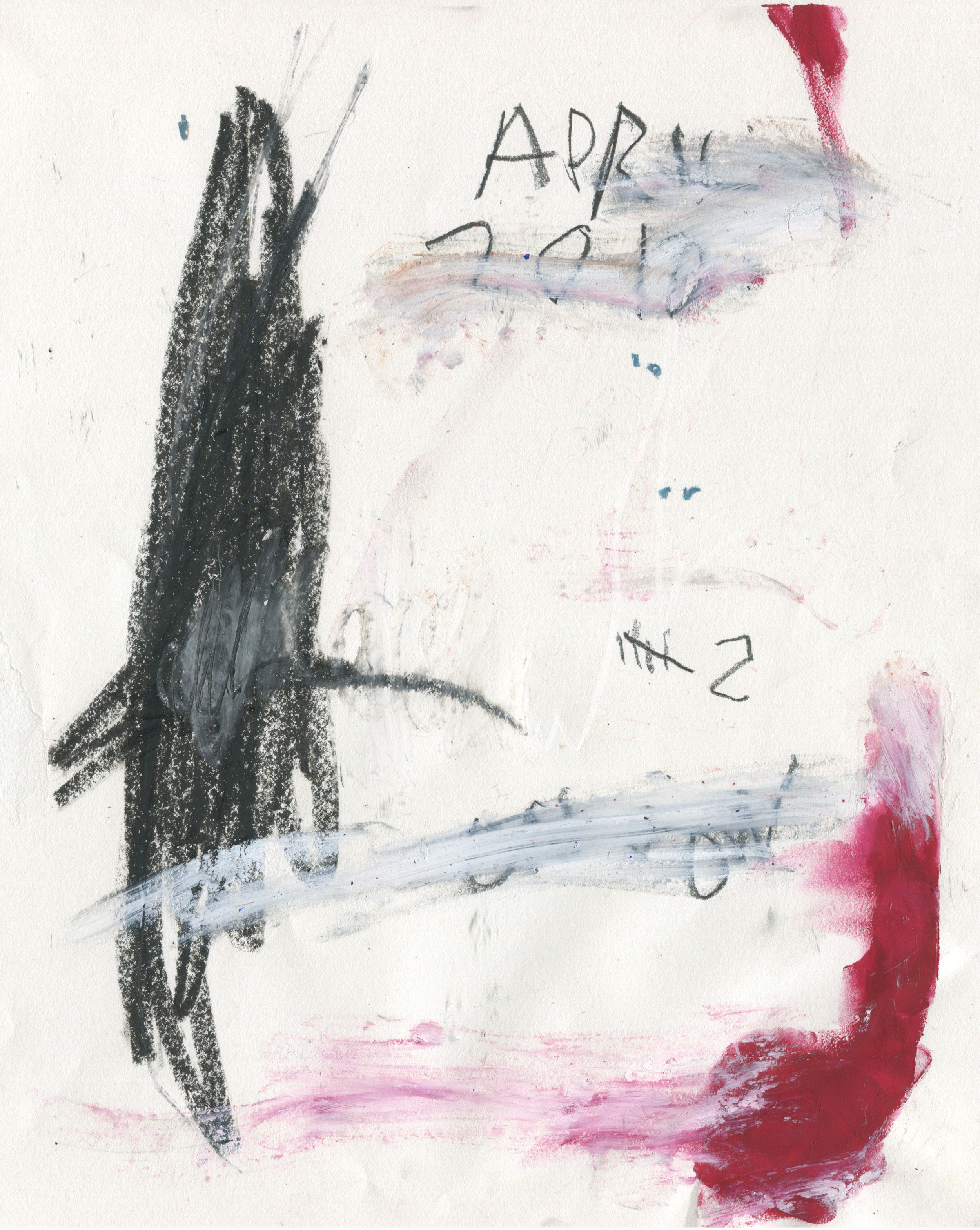   VI , 2016  14 x 11 inches  Crayon, Gouache, Oil Stick, Crayon, Chalk Pastel, and Graphite on Paper  Private Collection   