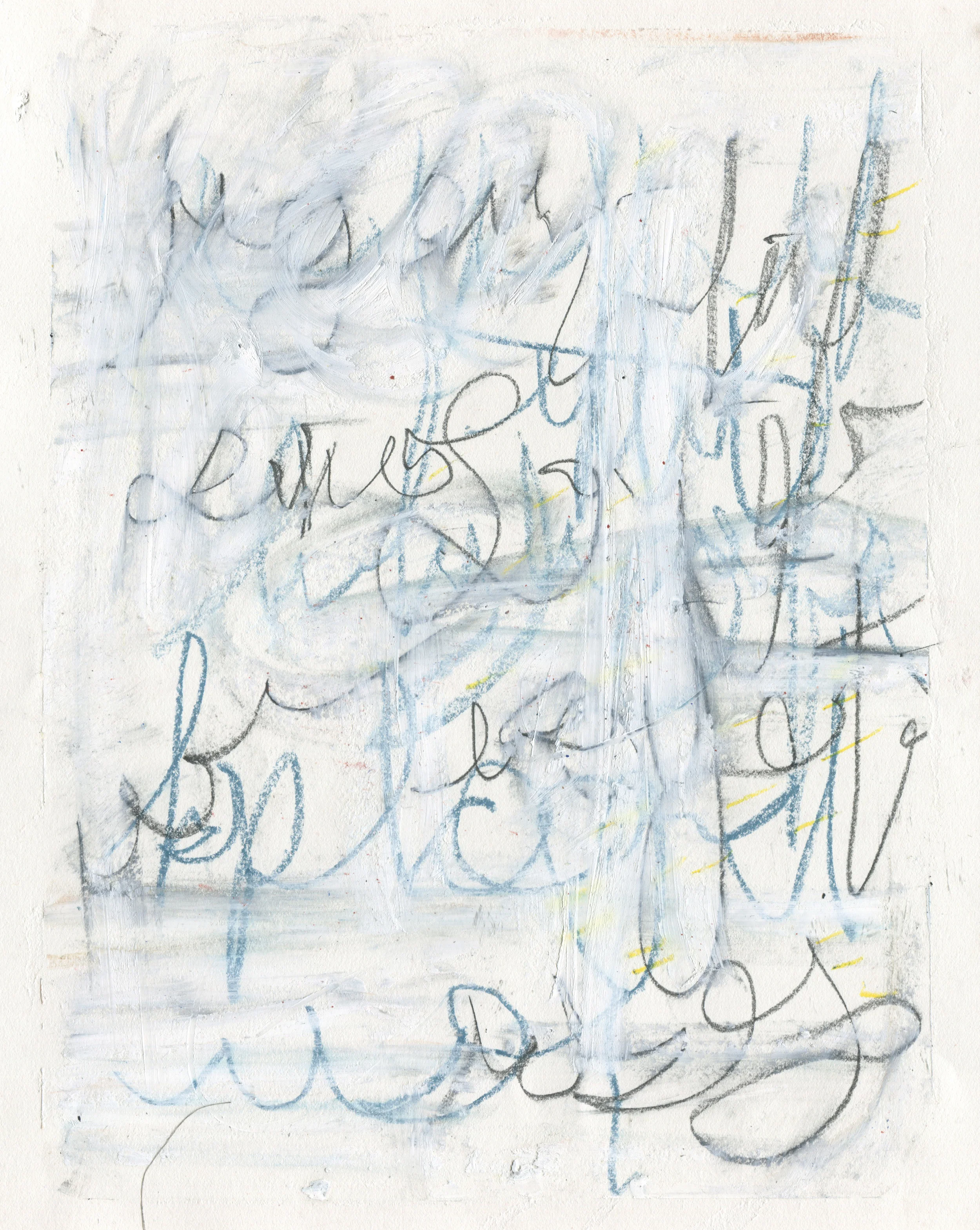 A Lot to Say for Someone With No Answers , 2016 14 x 11 inches Crayon, Oil Stick, Colored Pencil, Graphite and Chalk Pastel on Paper