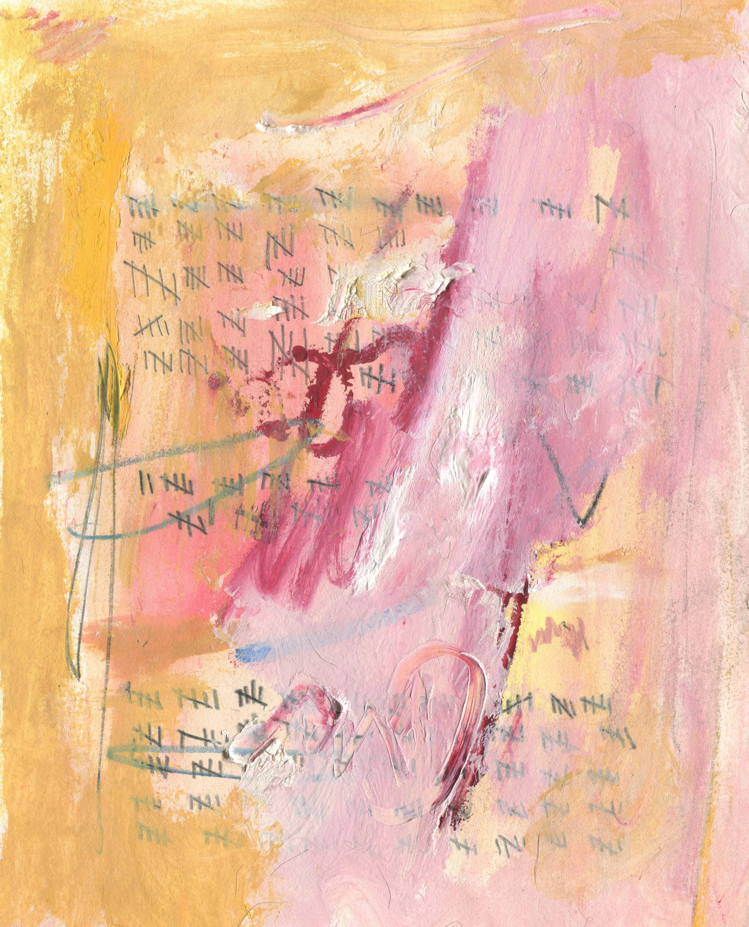 BeginAgain , 2016 12 x 9.5 inches Graphite, Crayon, Acrylic and Oil on paper