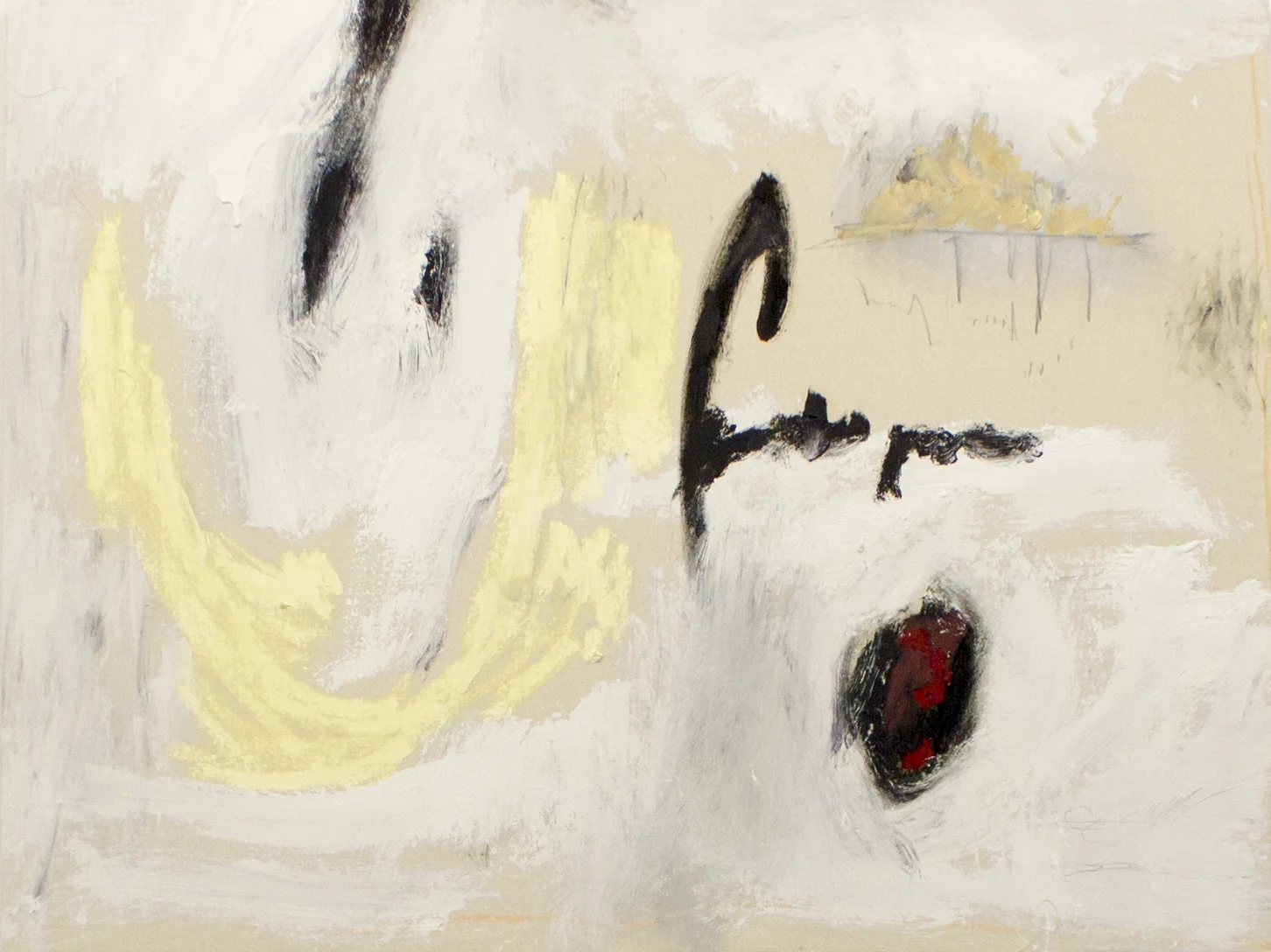 Aorta , 2017 38 x 50 Inches Oil, Acrylic, Graphite, and Oil Stick on Canvas Private Collection