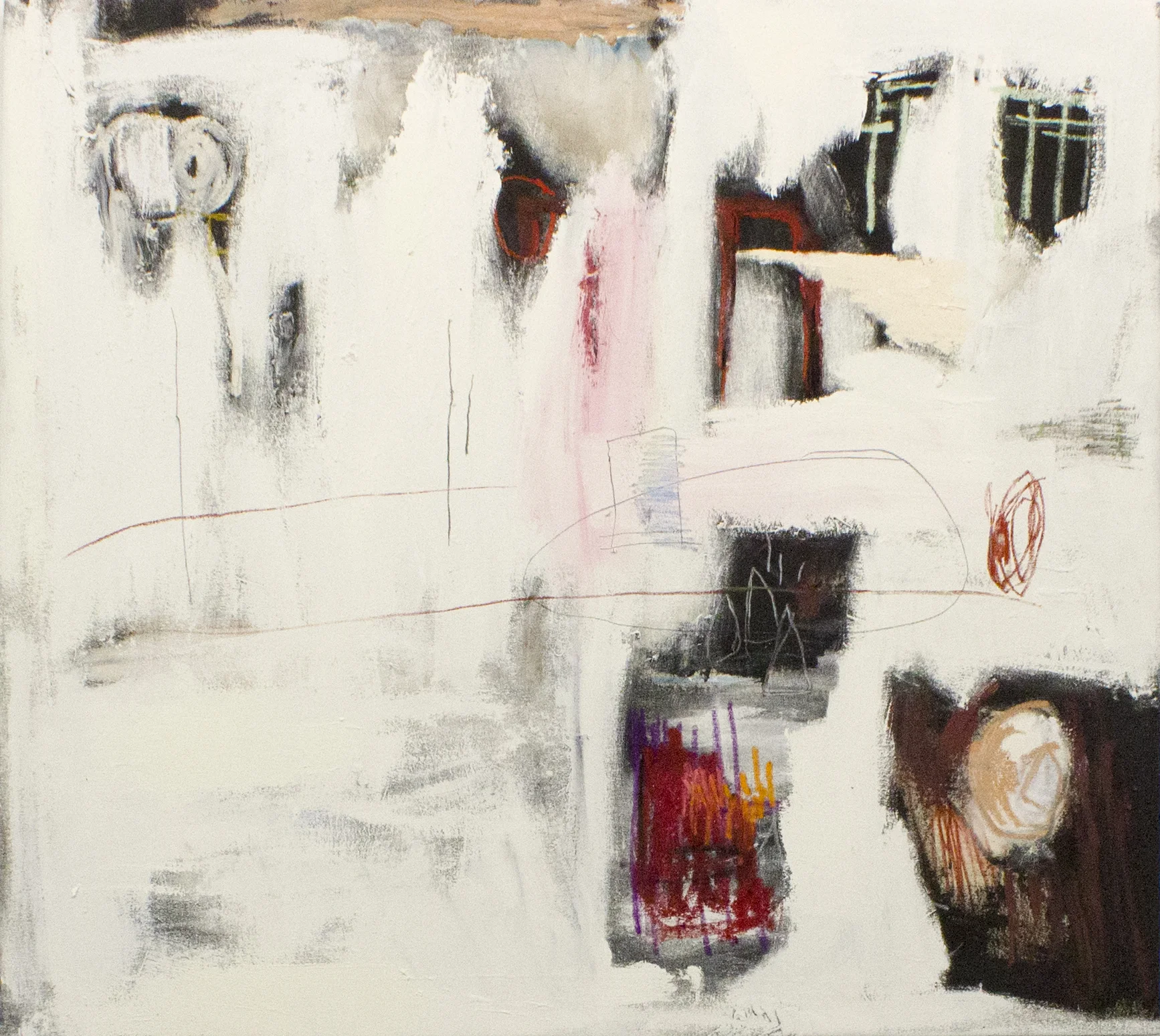 Ruminations , 2017 54 x 60 Inches Oil, Acrylic, Graphite, Oil Stick, Crayon and Oil Pastel on Canvas