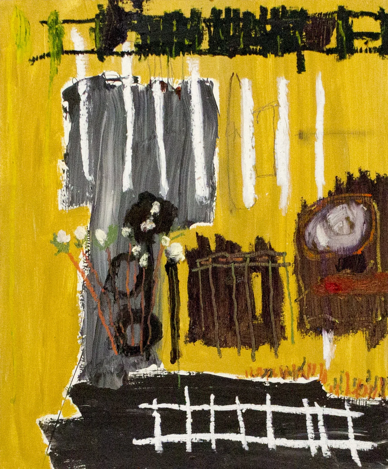 Suicide Nostalgique, 2017 24 x 20 Inches Oil, Acrylic, Oil Stick, Colored Pencil, and Oil Pastel on Panel