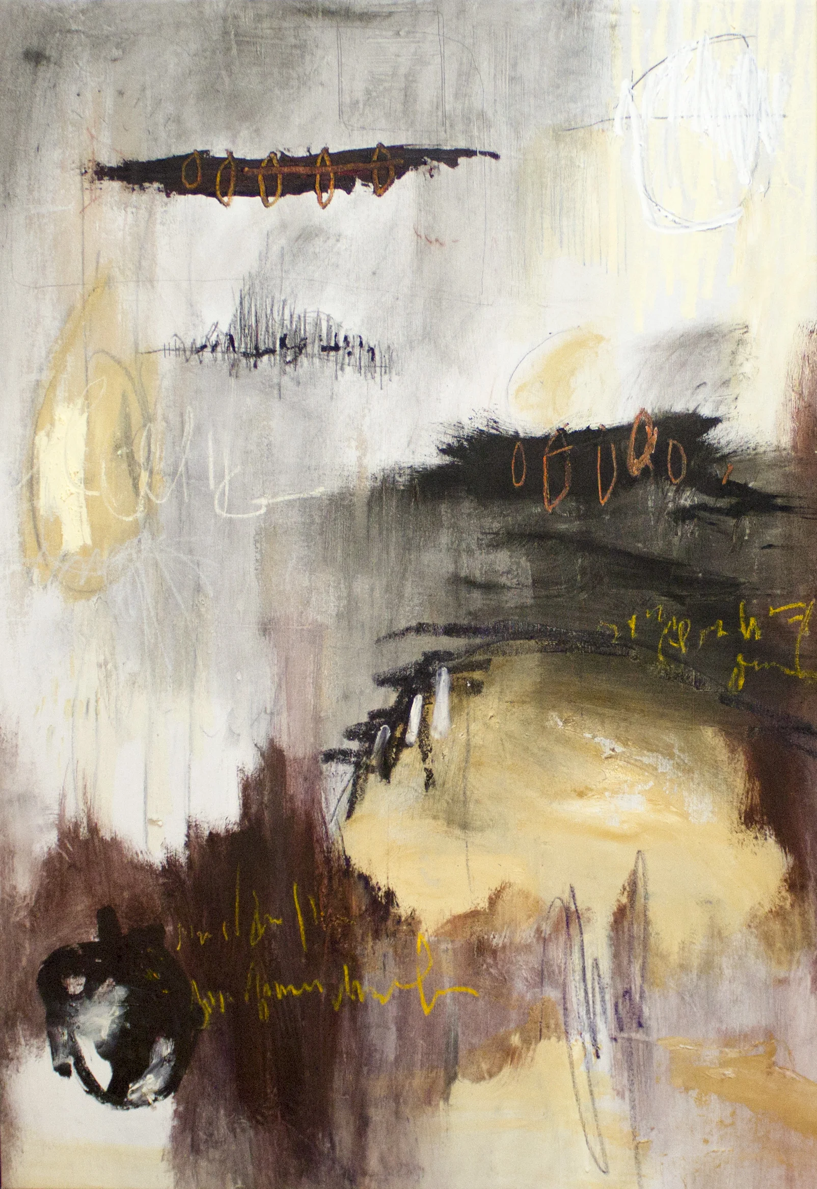 Dybbuk , 2017 52 x 36 Inches Oil, Acrylic, Graphite, Oil Stick, Oil Pastel, Charcoal and Chalk Pastel on Canvas