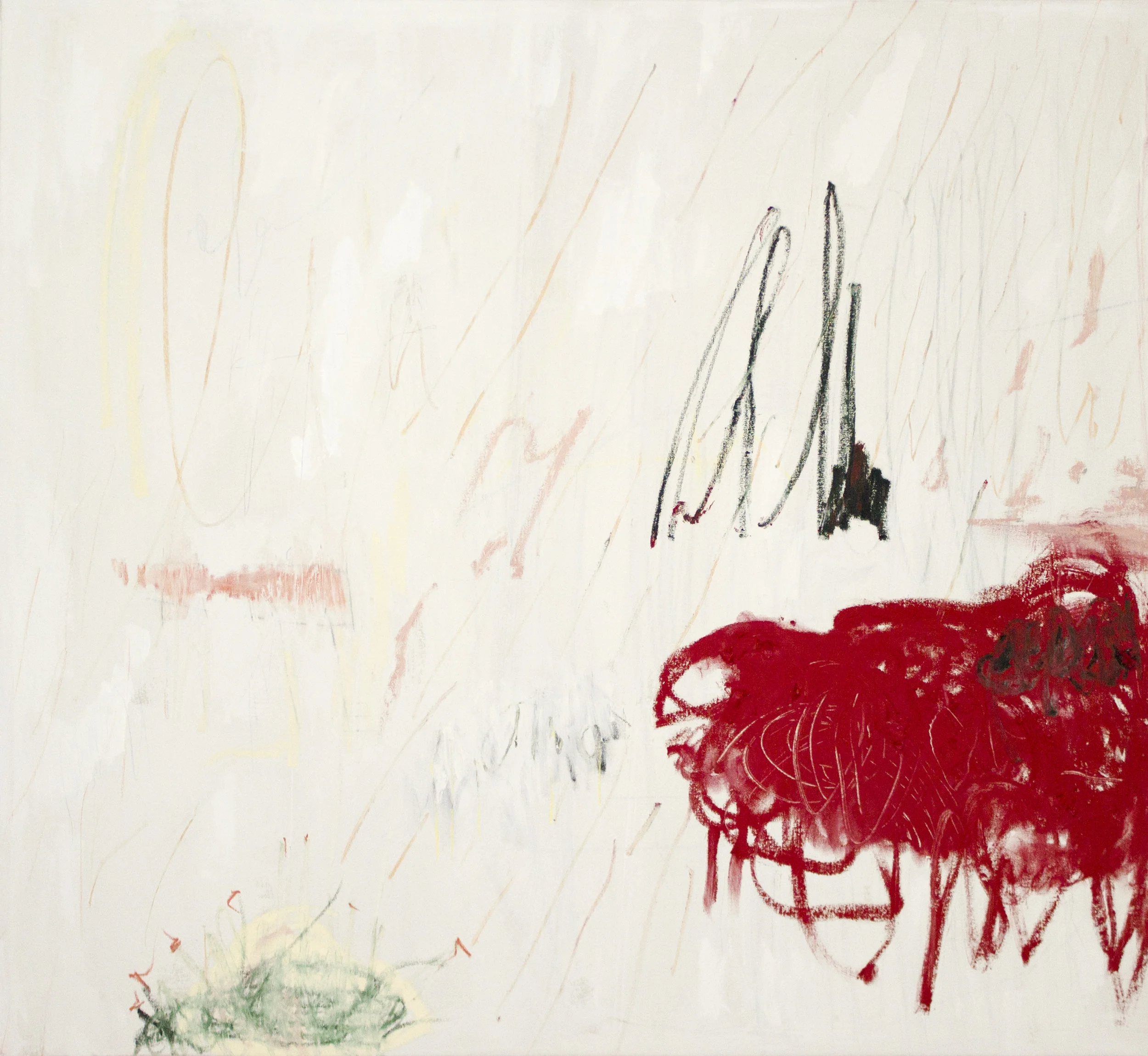 Remembering a Past That Cannot Be Made Into a Present , 2018 42 x 50 Inches Oil, Acrylic, Graphite, Oil Stick, Oil Pastel, Colored Pencil and Chalk Pastel on Canvas
