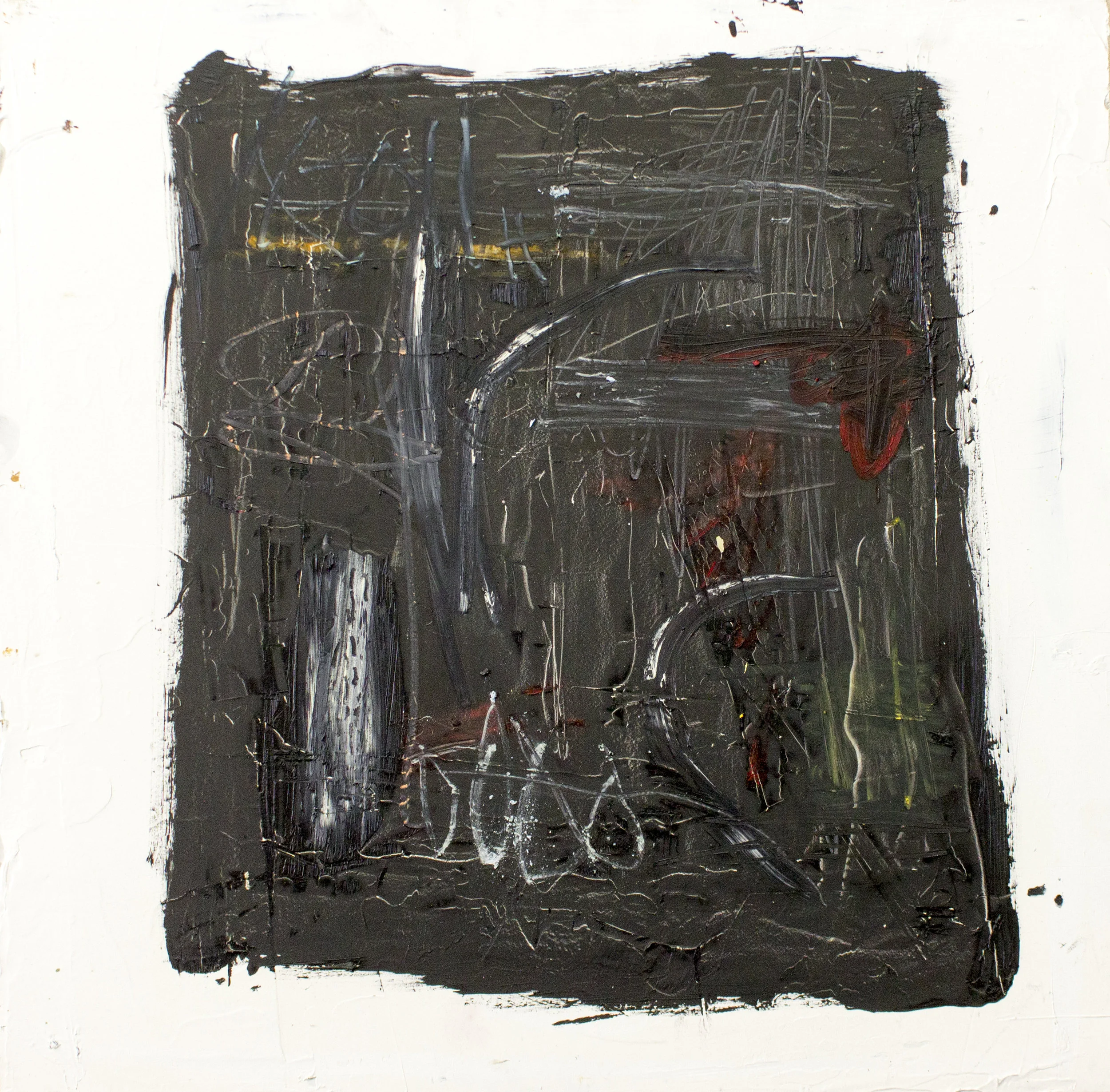 Synapses , 2015 24 x 24.5 Inches Oil, Oil Stick, Crayon, Pastel and Graphite on Panel
