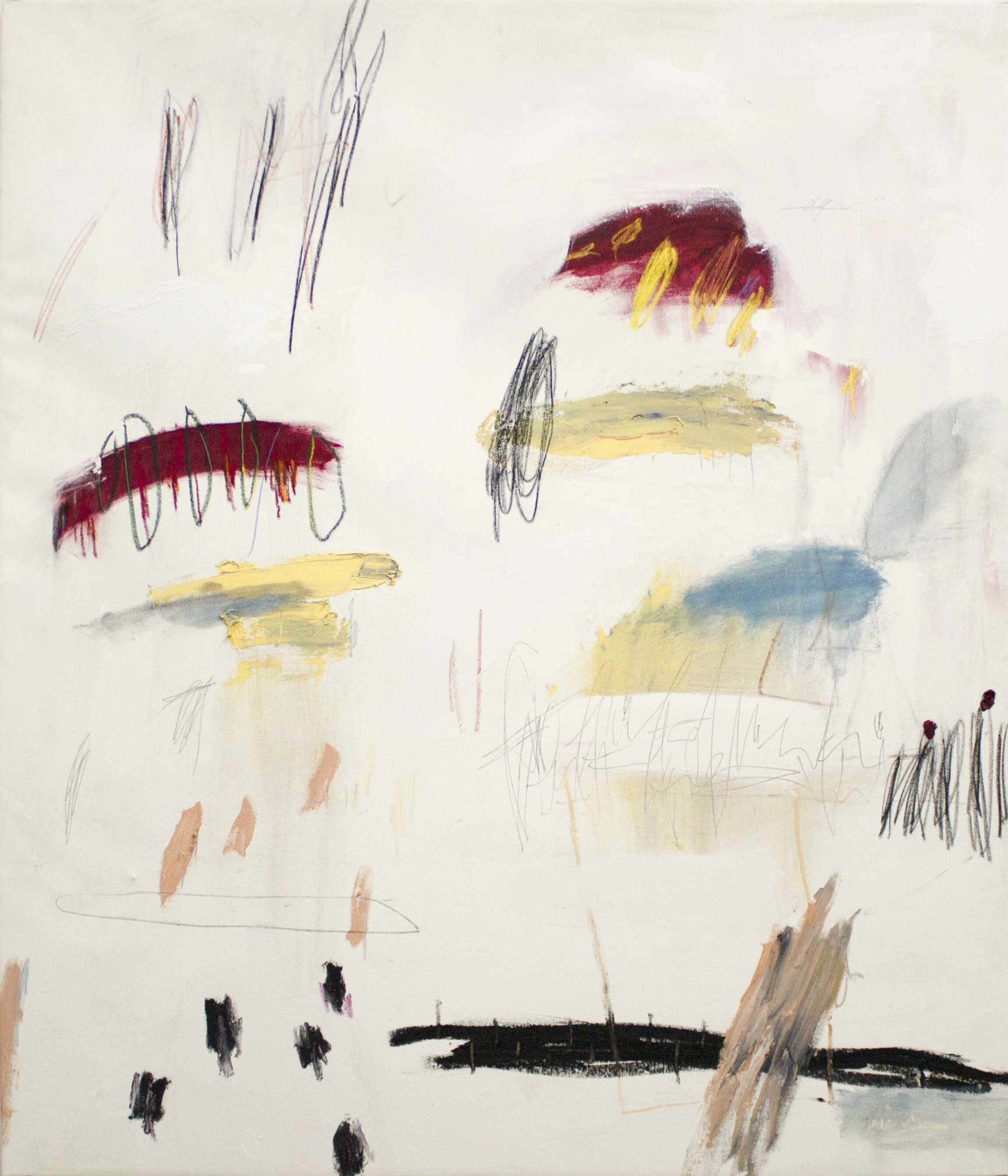   New Porn , 2019  62 x54   Inches  Oil, Acrylic, Oil Stick, Colored Pencil, Crayon, Chalk Pastel, Graphite and Oil Pastel on Canvas  Private Collection 