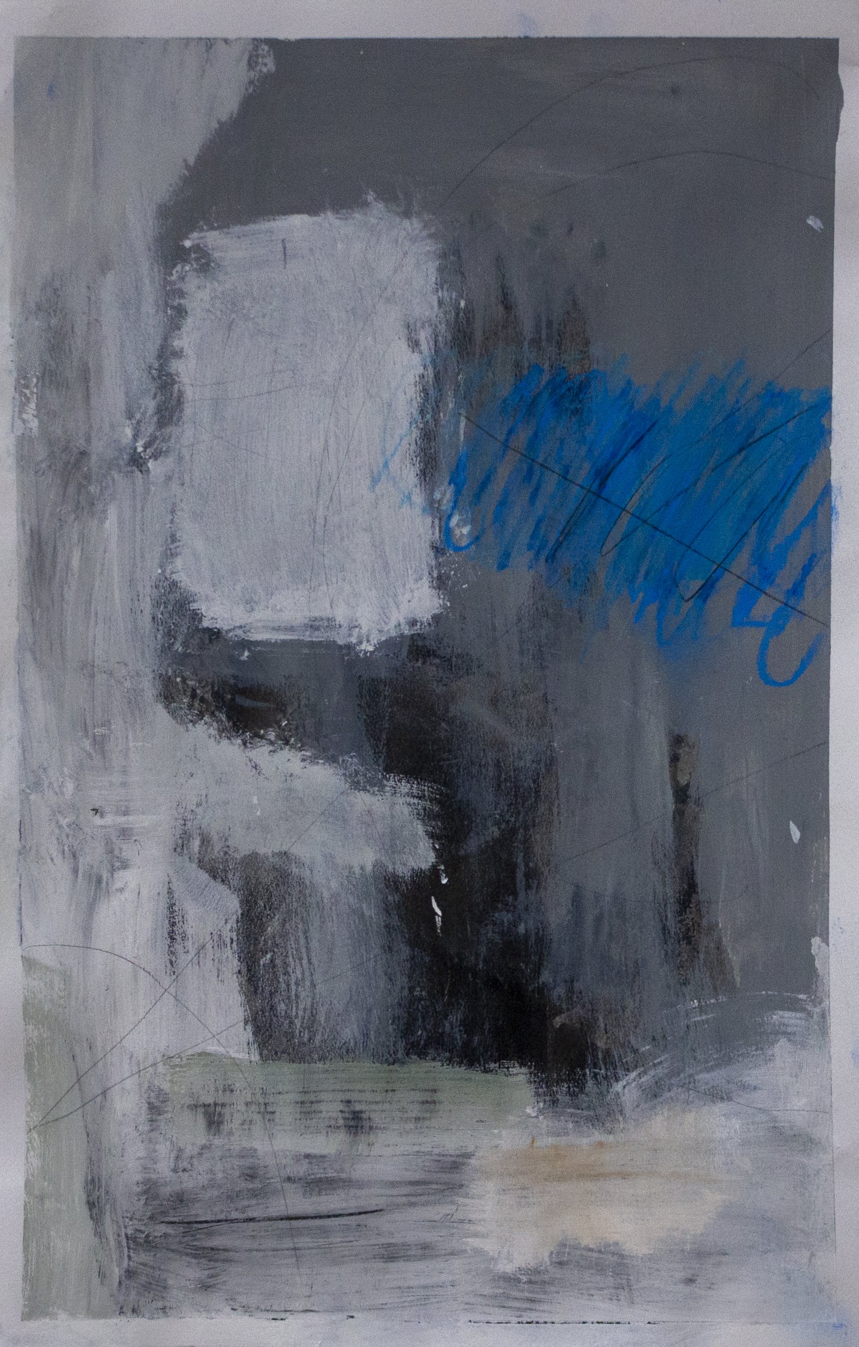   Cold and Bare , 2022  11 x 17 Inches  Acrylic, Ink, Graphite, Pastel, and Crayon on Paper 