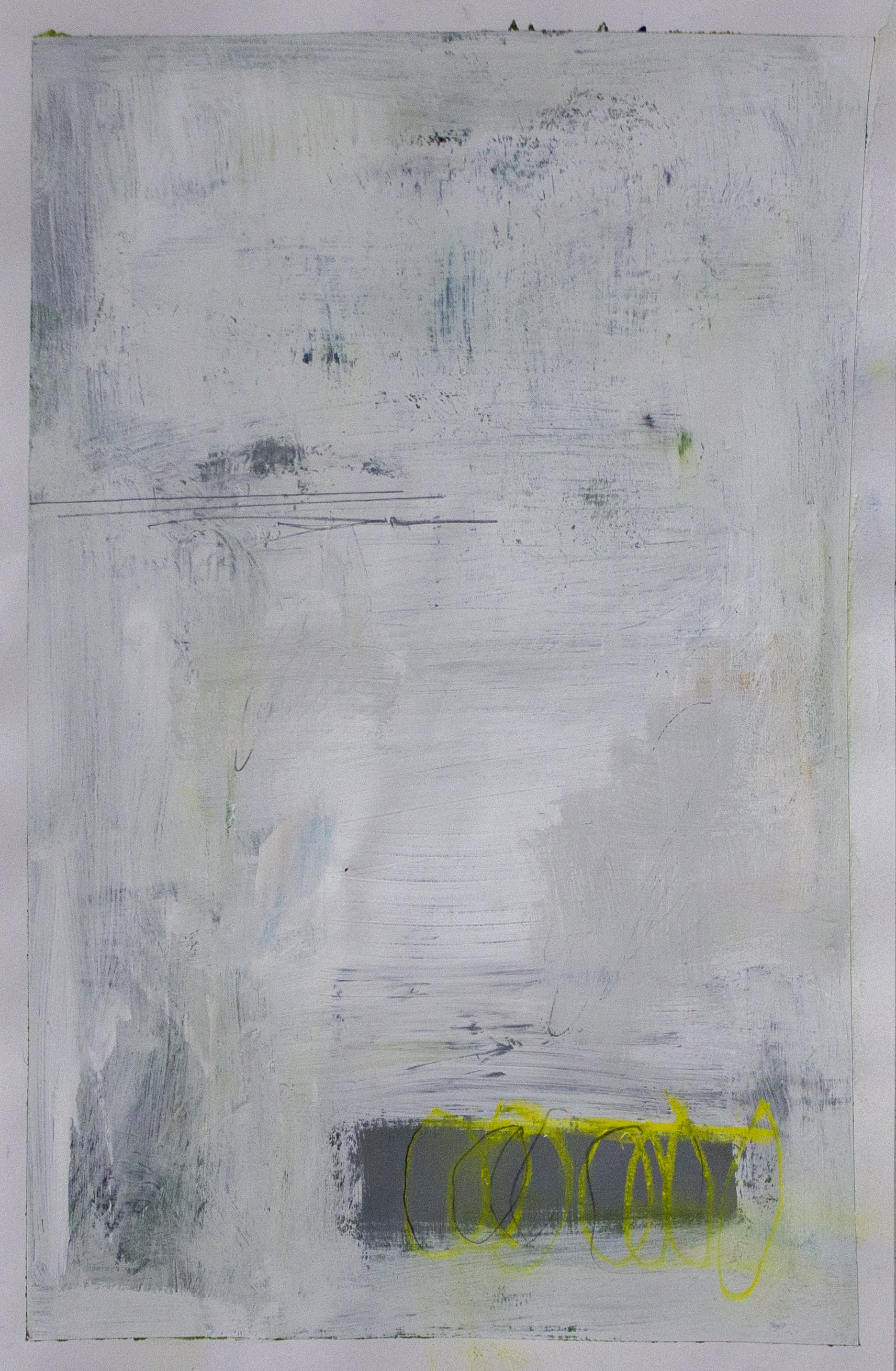   A Wall; A Way to Escape , 2022  11 x 17 Inches  Acrylic, Ink, Graphite, Pastel, and Crayon on Paper 