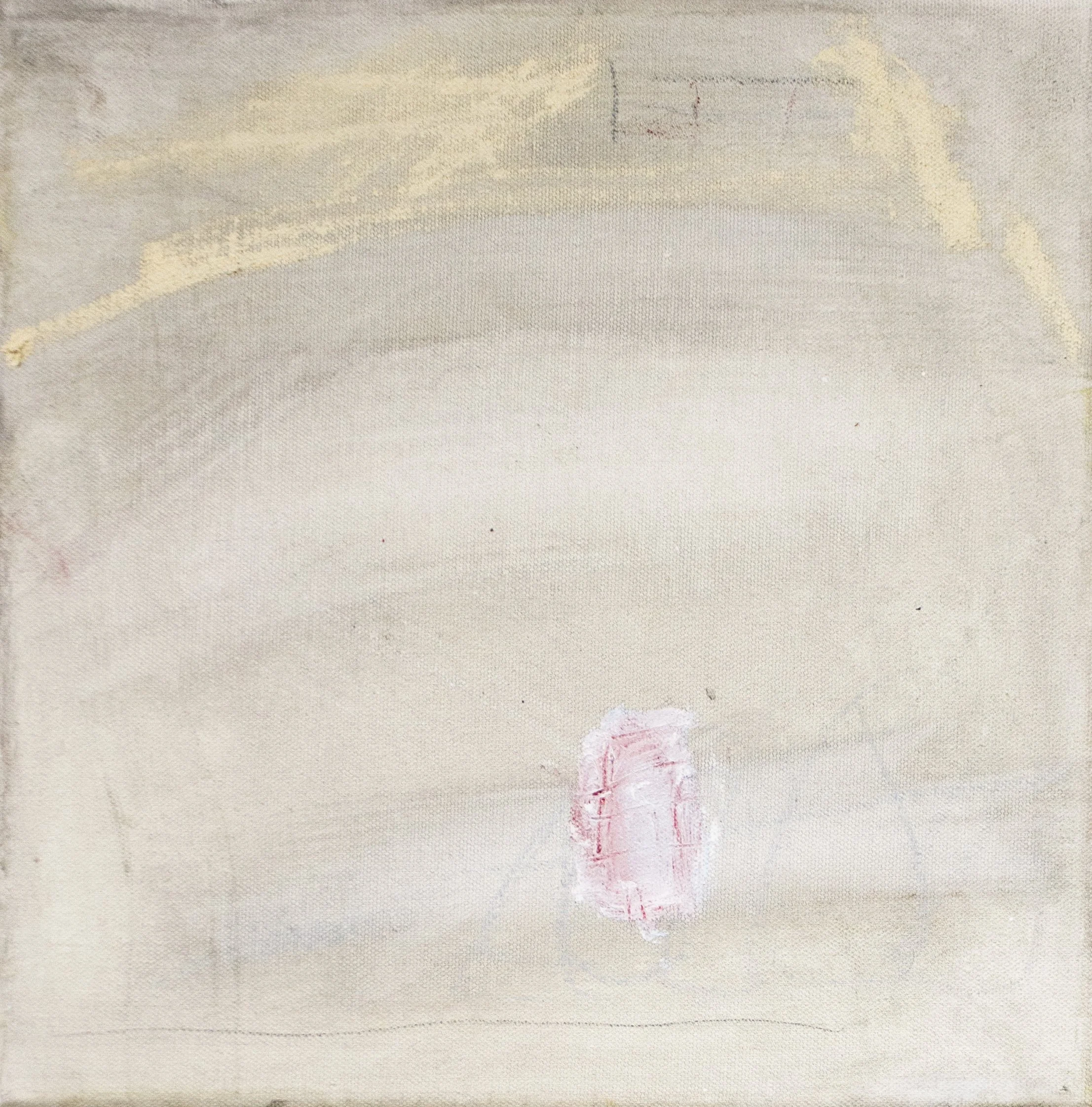   Corporeal and Visceral,  2025  12 × 12 Inches  Acrylic, Oil Stick, Graphite, Colored Pencil, and Crayon on Canvas 