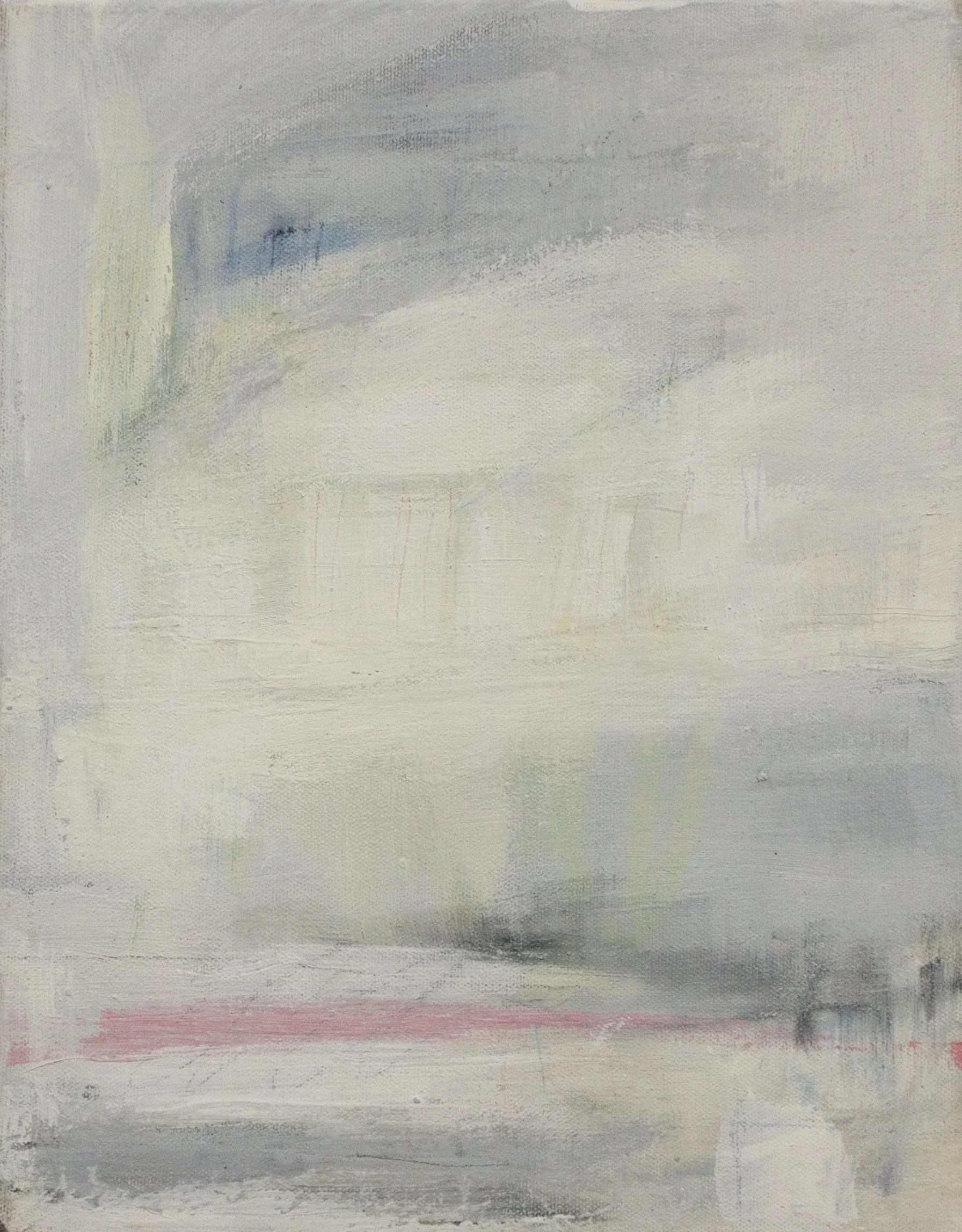   To Know That There is No Final Resting Place of the Mind; How Far I Have Yet to Go,  2026  11 × 14 Inches  Oil, Acrylic, Oil Stick, Crayon, Colored Pencil, and Graphite on Canvas 