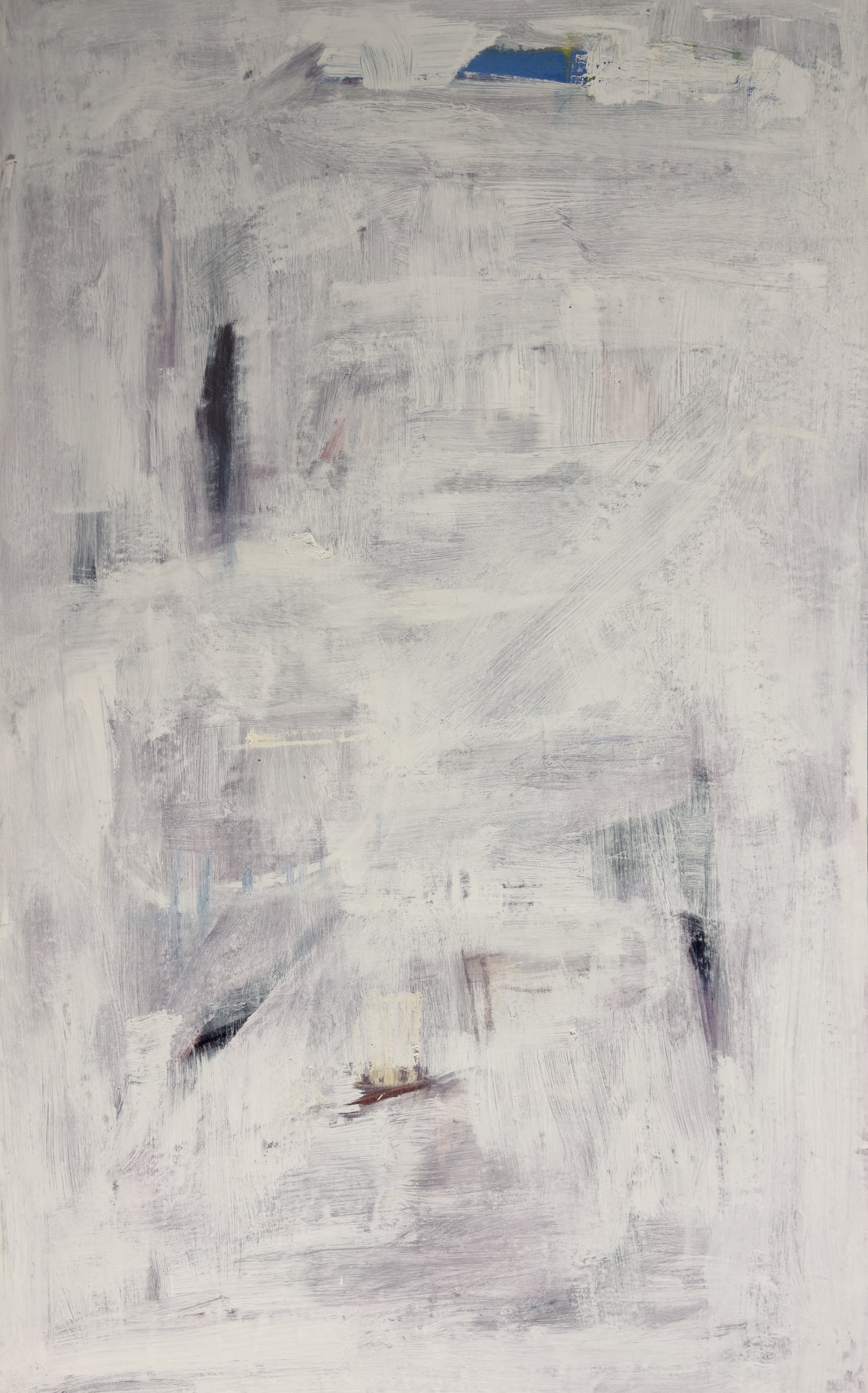  Coandă Affect,  2026  40 × 64 Inches  Oil, Acrylic, Oil Stick, Crayon, Colored Pencil, and Graphite on Canvas 