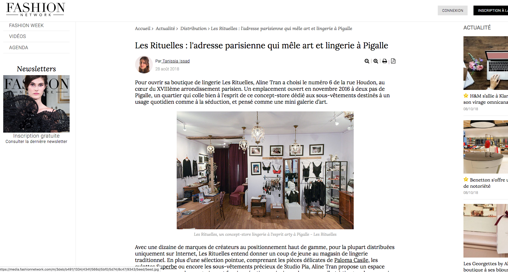 Article sur Les Rituelles - webzine Fashion Network France