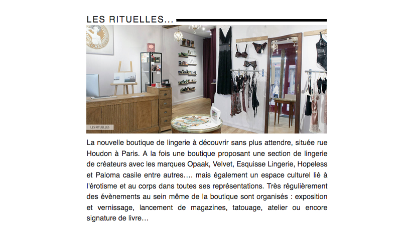 Article sur Les Rituelles - newsletter Promostyl