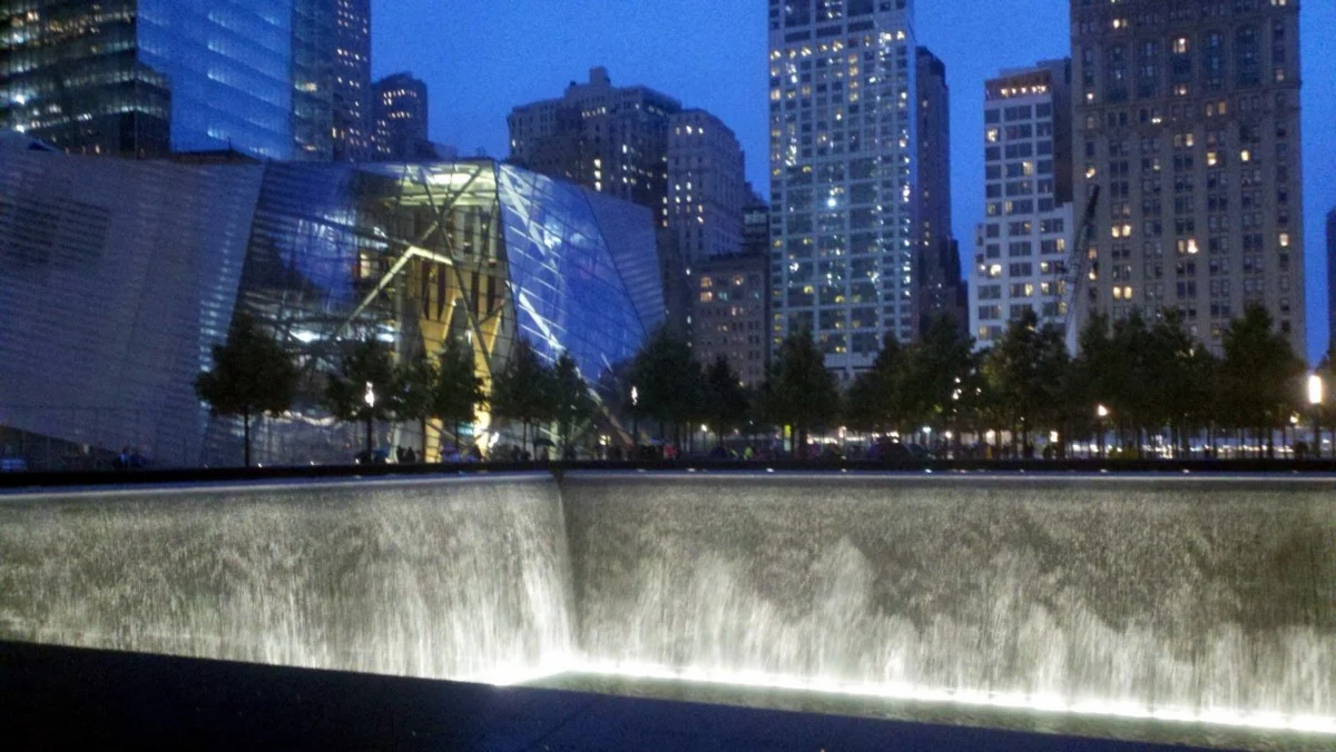 9/11 Memorial Museum and Pools at night