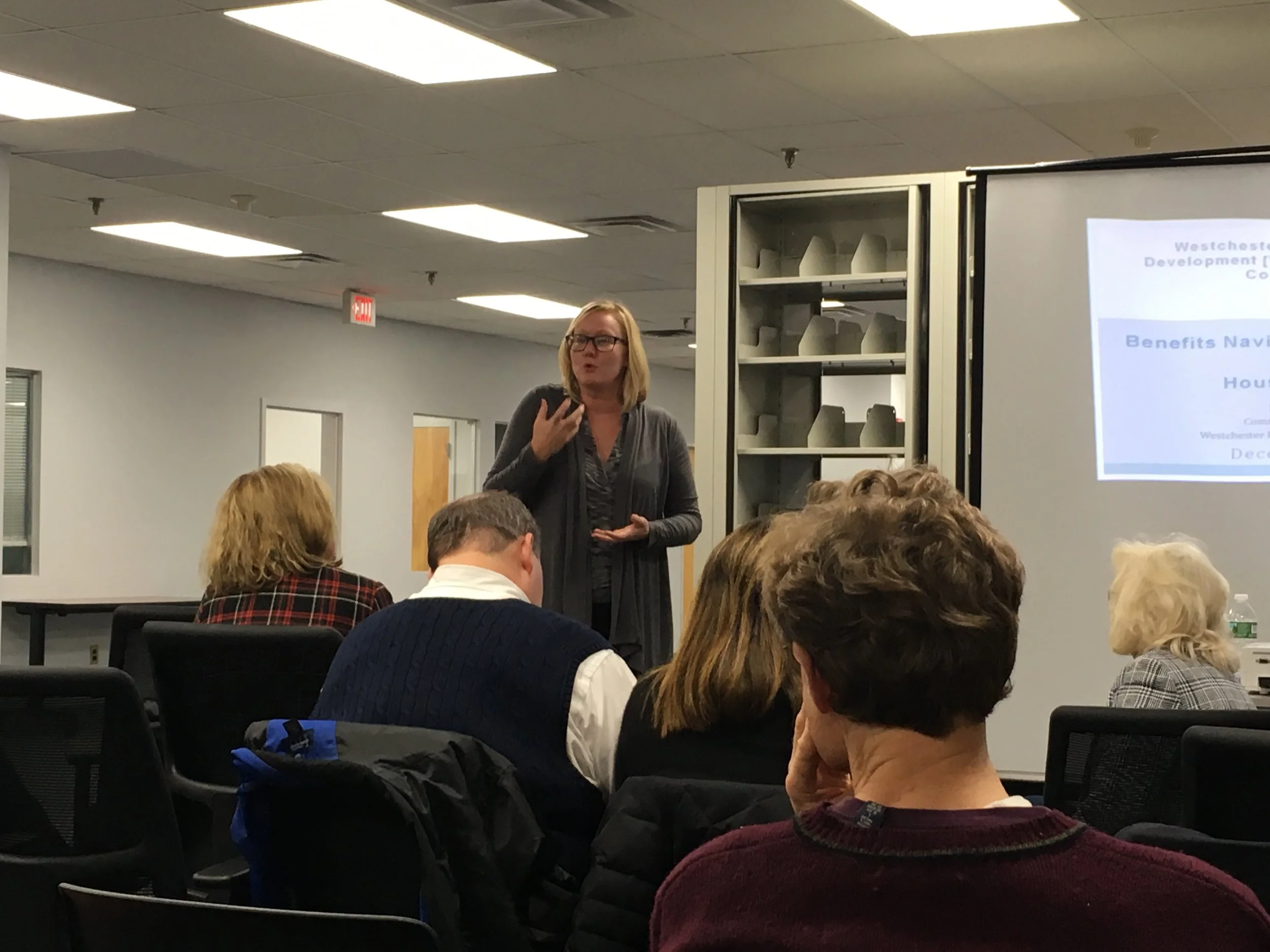 Hawthorne Executive Director Tina Covington in their new Financial Intermediary space. 