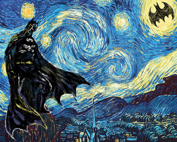 Batman overseeing Dustin Sweeney and his friends...