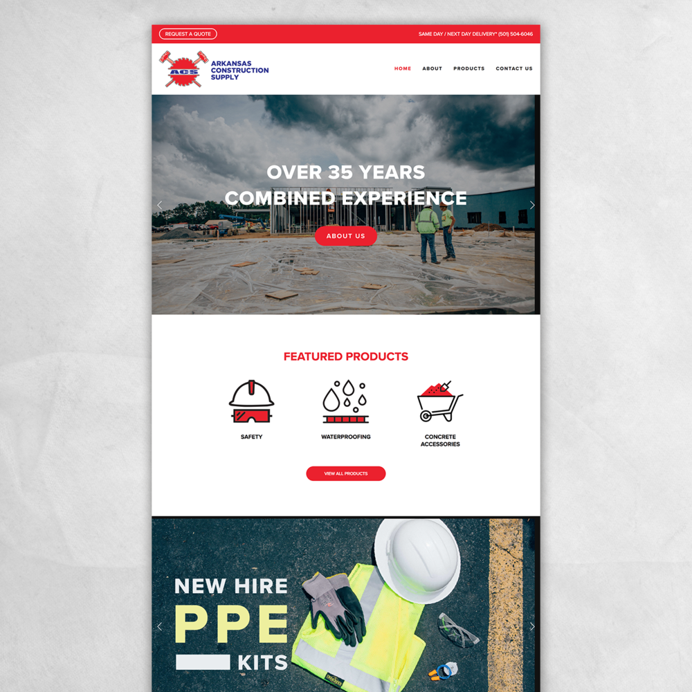 Arkansas Construction Supply Website — Silverlake Design Studio