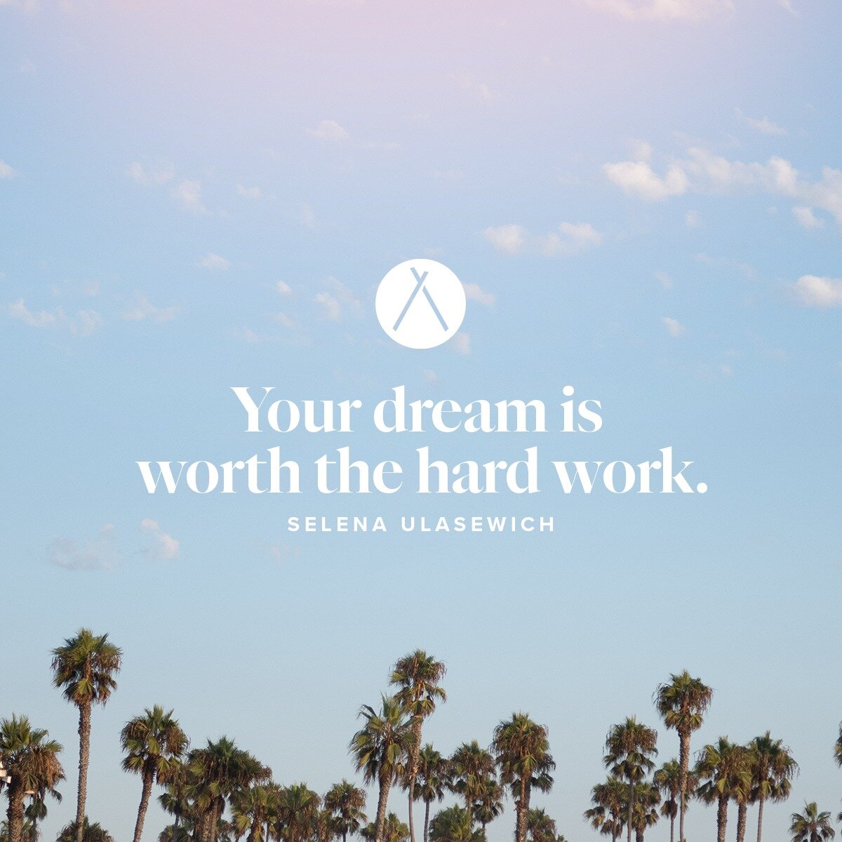 Selena Houston Ulasewich with Impact Life Coaching is spitting some facts with this quote. All you want is behind a little bit of hard work and you are MORE than capable of reaching your dreams. 

What are you doing to reach your dreams?!

#graphicde